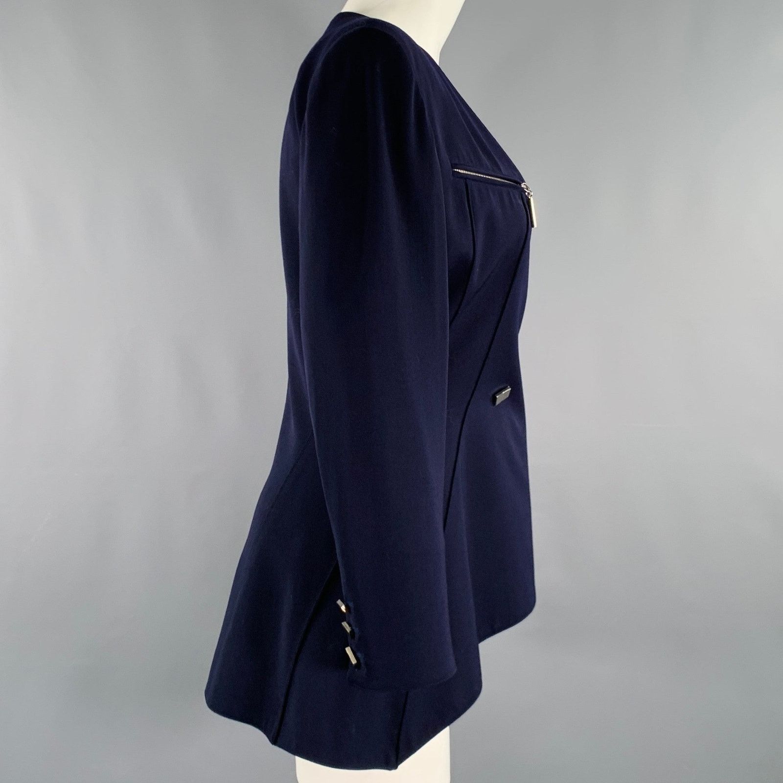 Claude Montana CLAUDE MONTANA Size S Purple Wool Shoulder Pads Jacket Size S / US 4 / IT 40 - 3 Thumbnail
