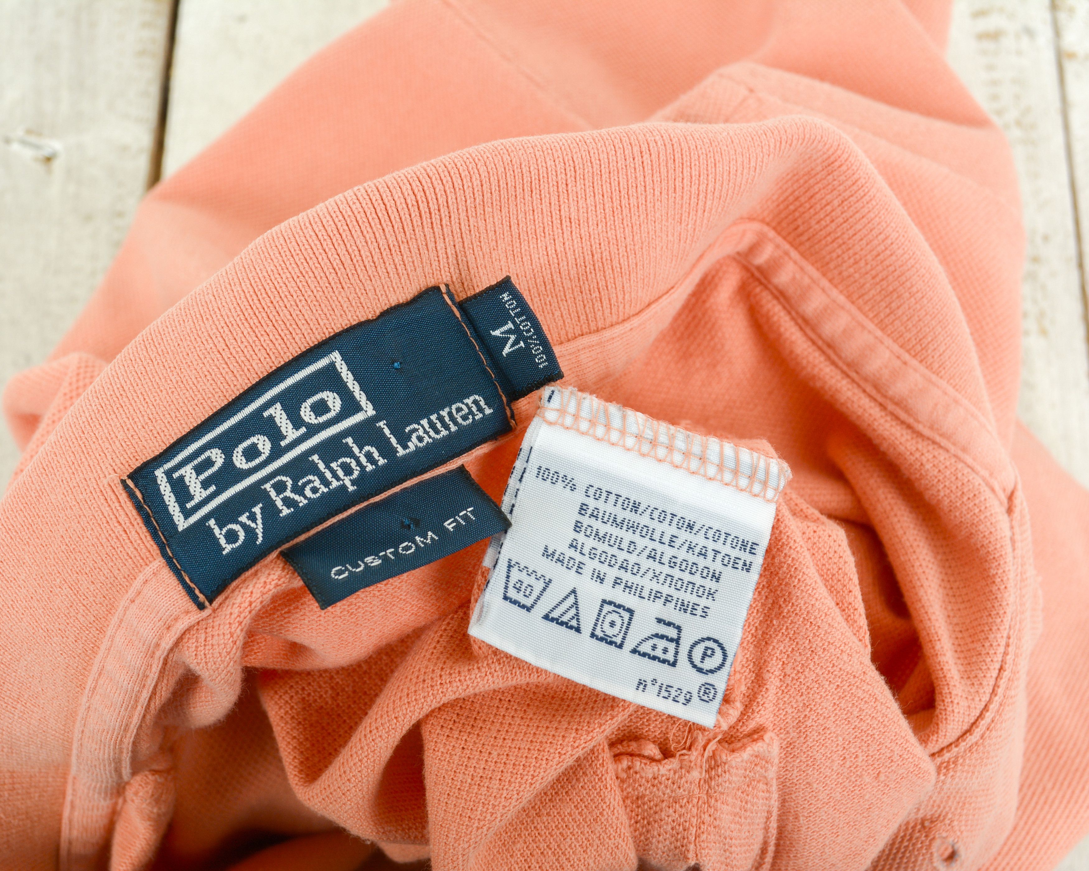 Polo Ralph Lauren Men M Custom Fit Shirt Orange Peach Short Sleeved Casual Top Size US M / EU 48-50 / 2 - 8 Thumbnail