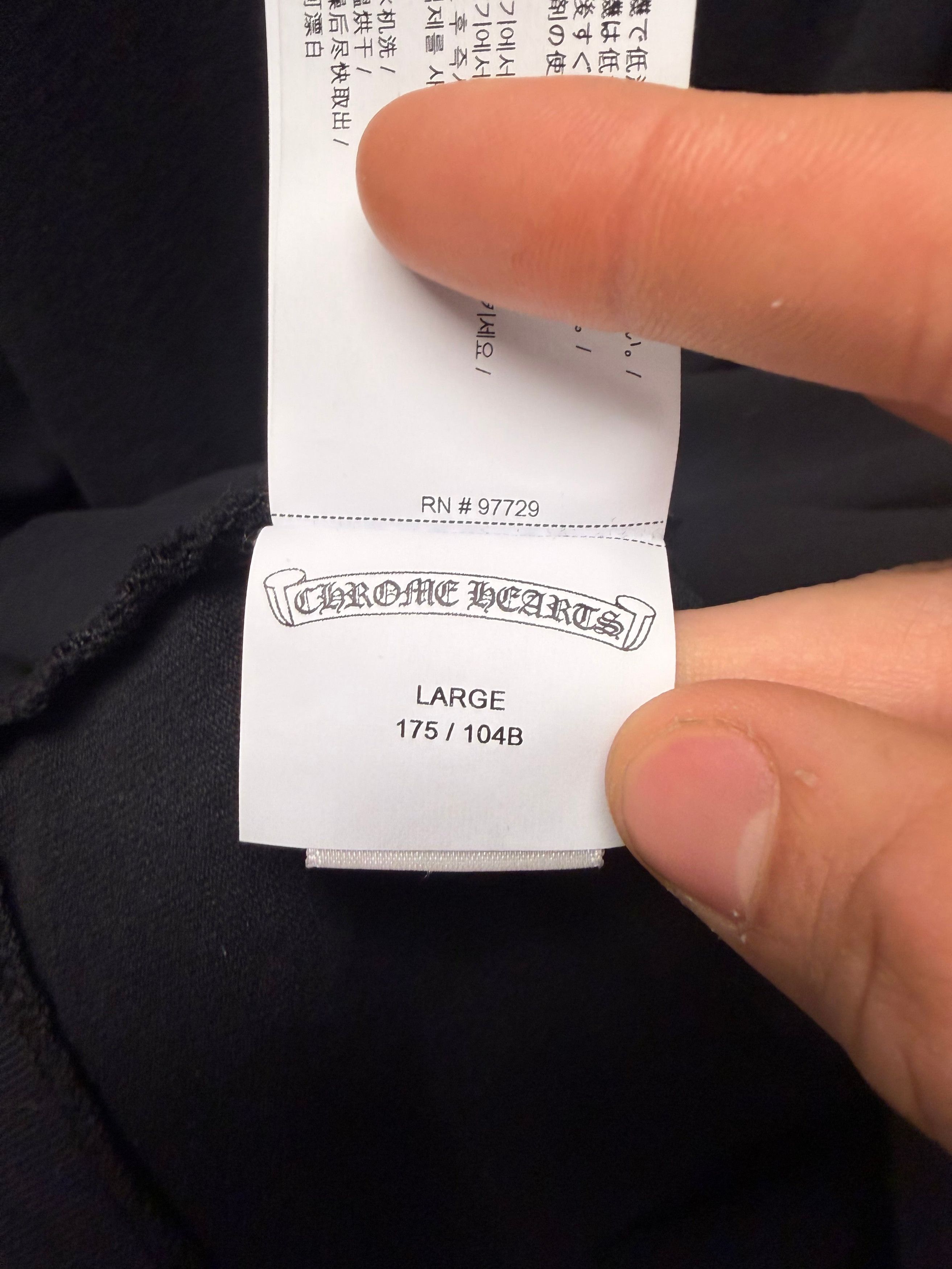 Chrome Hearts Chrome Hearts GRP Black Embroidered Logo Long Sleeve Shirt Size US L / EU 52-54 / 3 - 6 Thumbnail