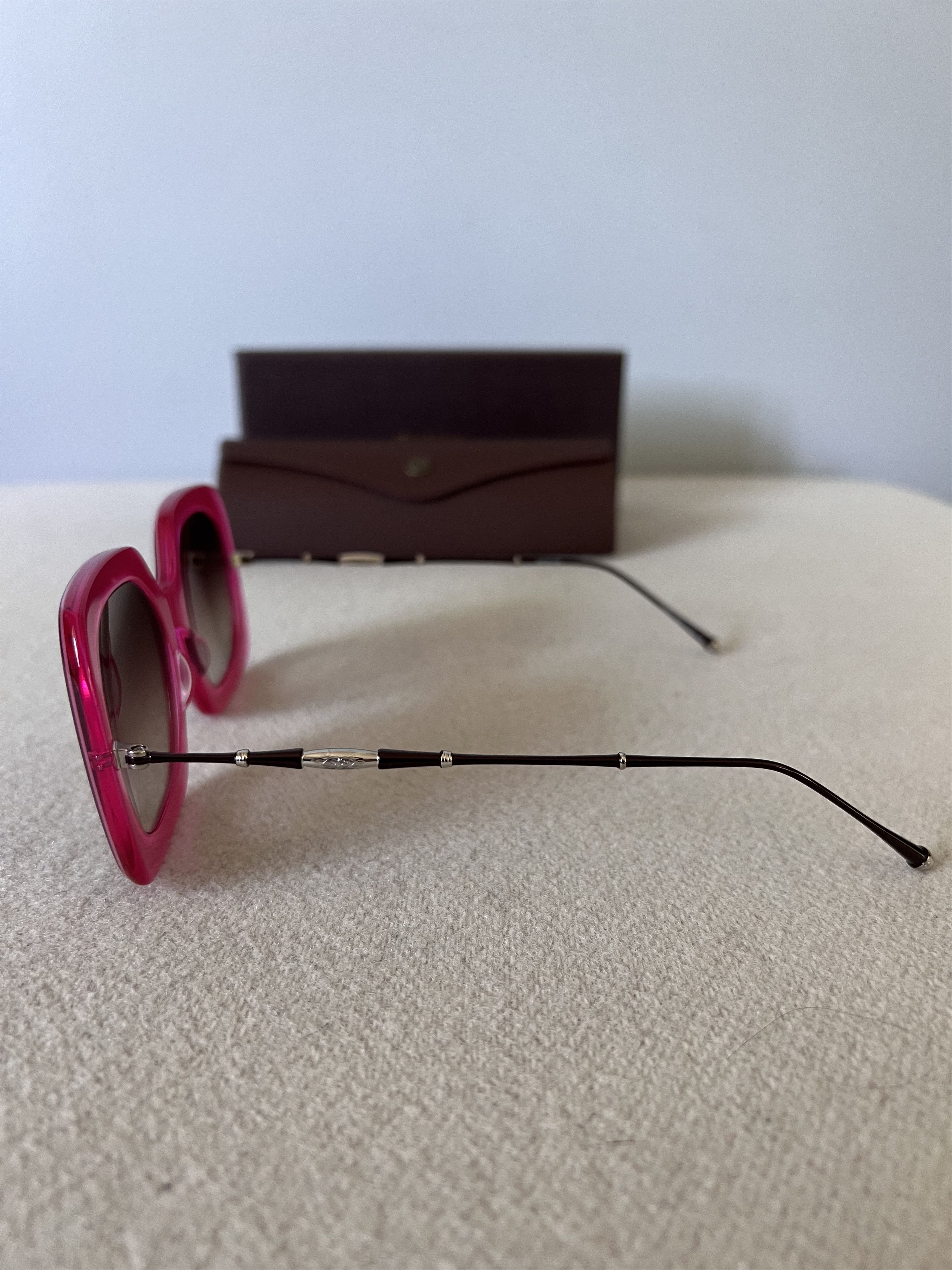 Matsuda Matsuda M2035 Sqaure Sunglasses in Burgundy Size ONE SIZE - 3 Thumbnail