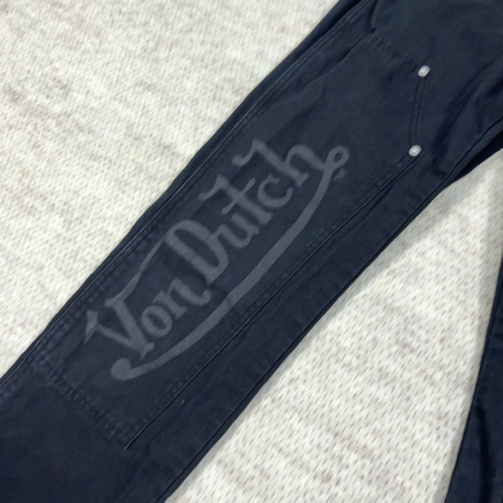 Von Dutch VON DUTCH Carpenter Pants Men 30x30 Black Double Knee Patch Spellout Duck Canvas Pants Size US 30 / EU 46 - 7 Thumbnail