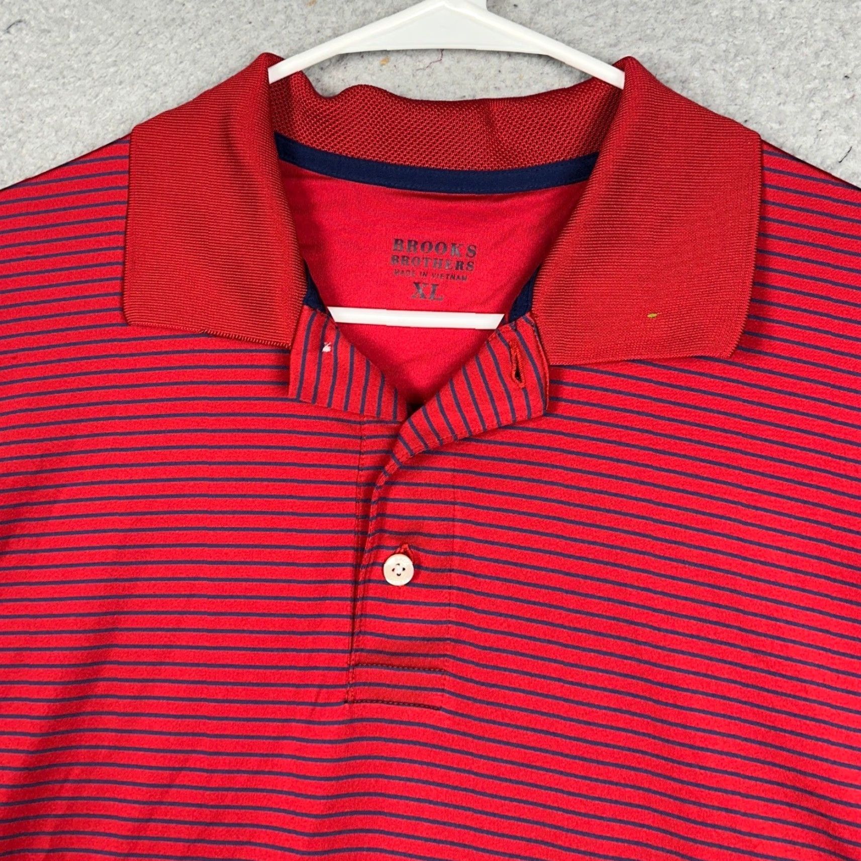 Brooks Brothers Brooks Brothers Polo Shirt Men XL Red Striped Short Sleeve Logo Button Collared Lightweight Breathable Golf Casual Workwear Size US XL / EU 56 / 4 - 6 Thumbnail