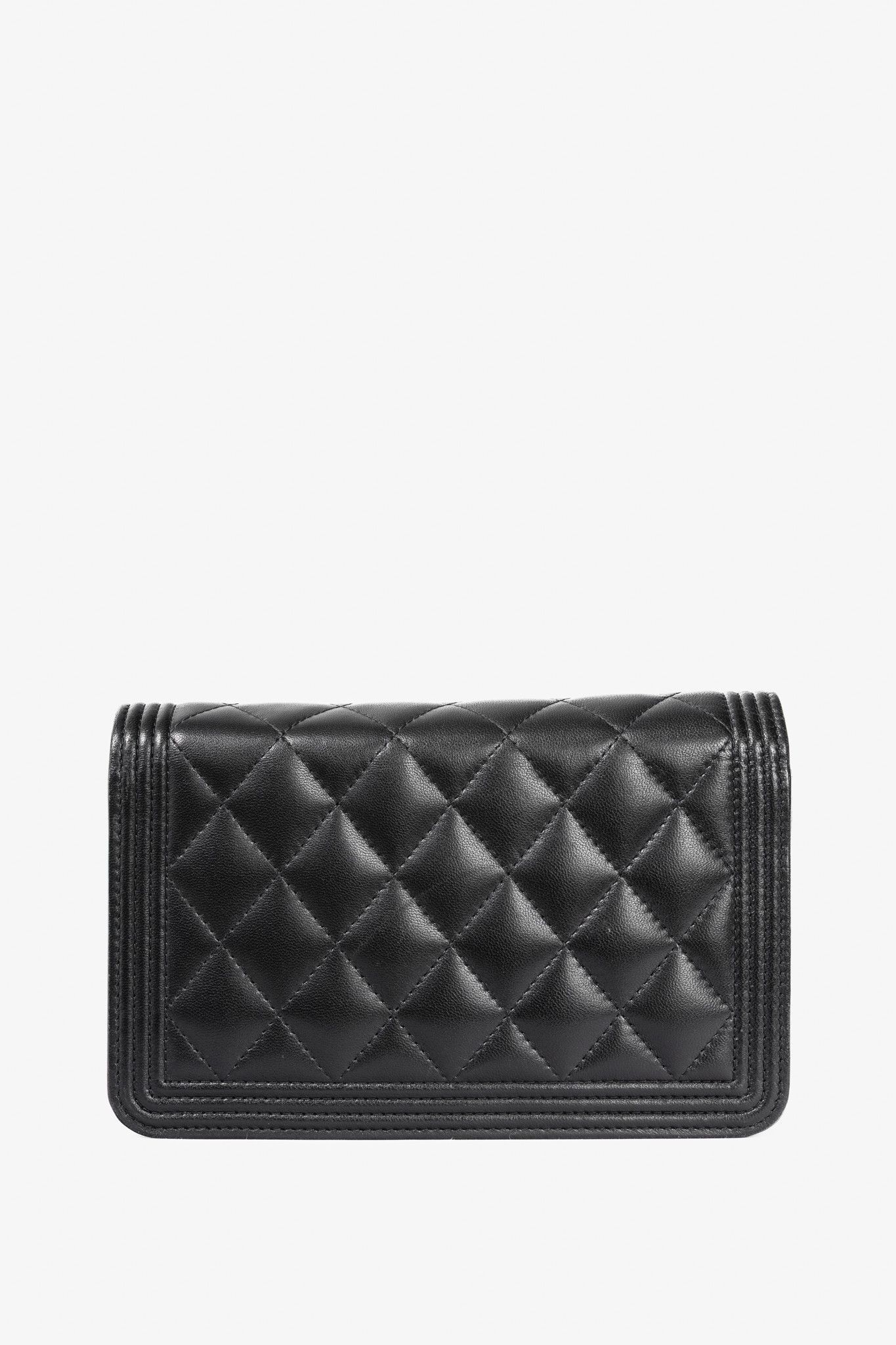 Chanel Chanel Boy Black Quilted Lambskin SHW Wallet-on-Chain Size ONE SIZE - 4 Thumbnail