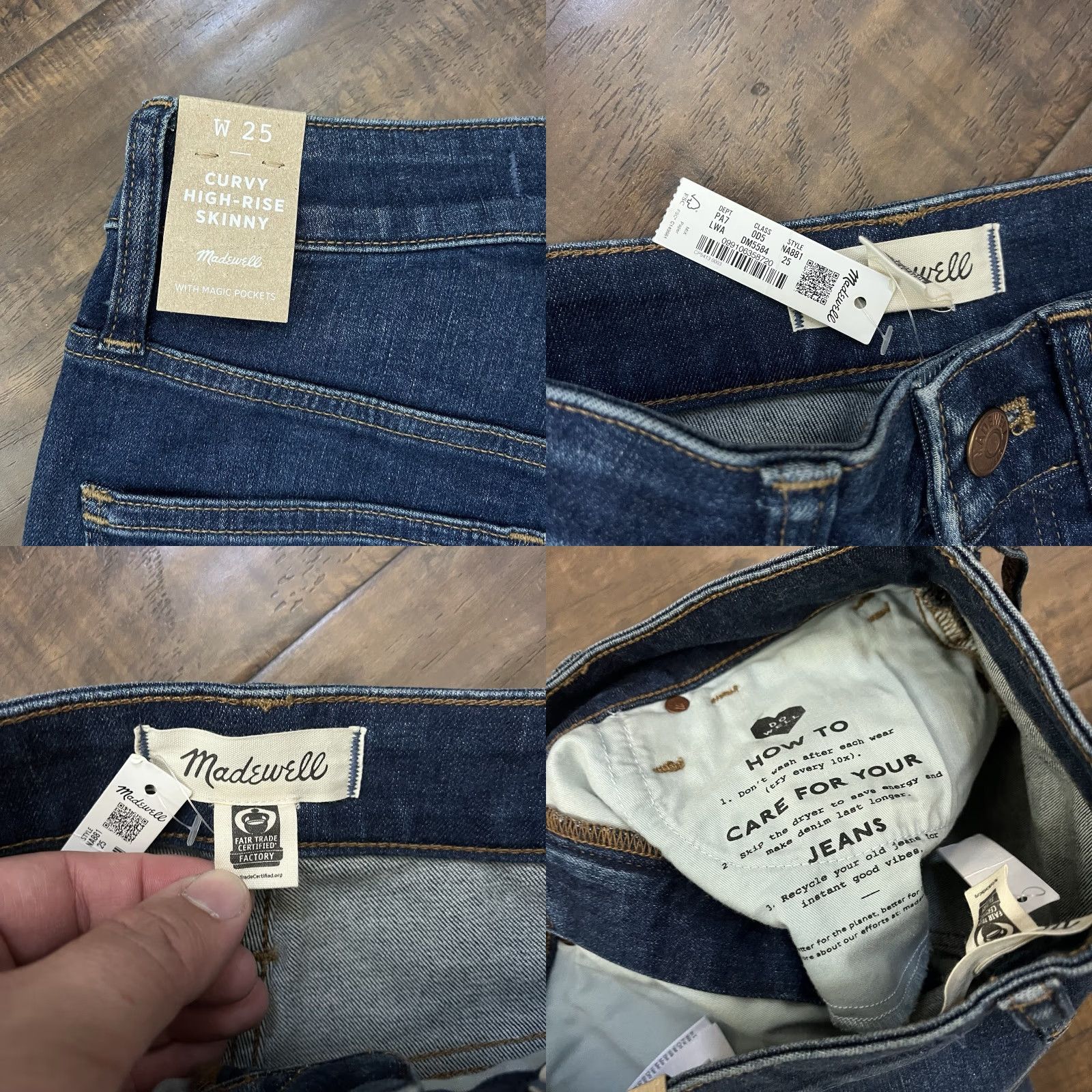 Madewell Madewell Jeans Skinny High Rise 25 Womens Blue Medium NWT Hayes Wash Curvy Slim Regular Size 25 Womens Jeans Size 42" / US 20 - 8 Thumbnail