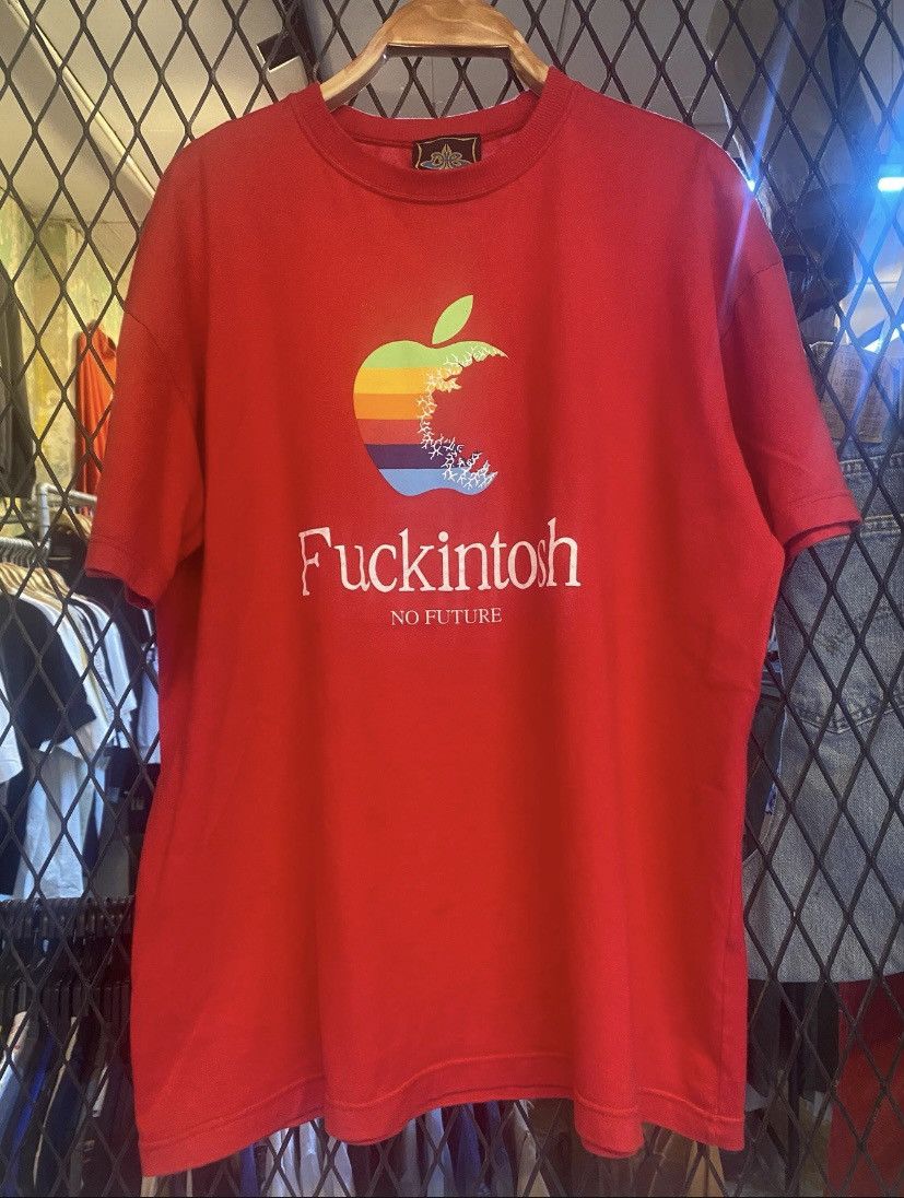 Japanese Brand Vtg Dub Factory Fuckintosh Parody Apple T shirt Promo Size US L / EU 52-54 / 3 - 1 Thumbnail