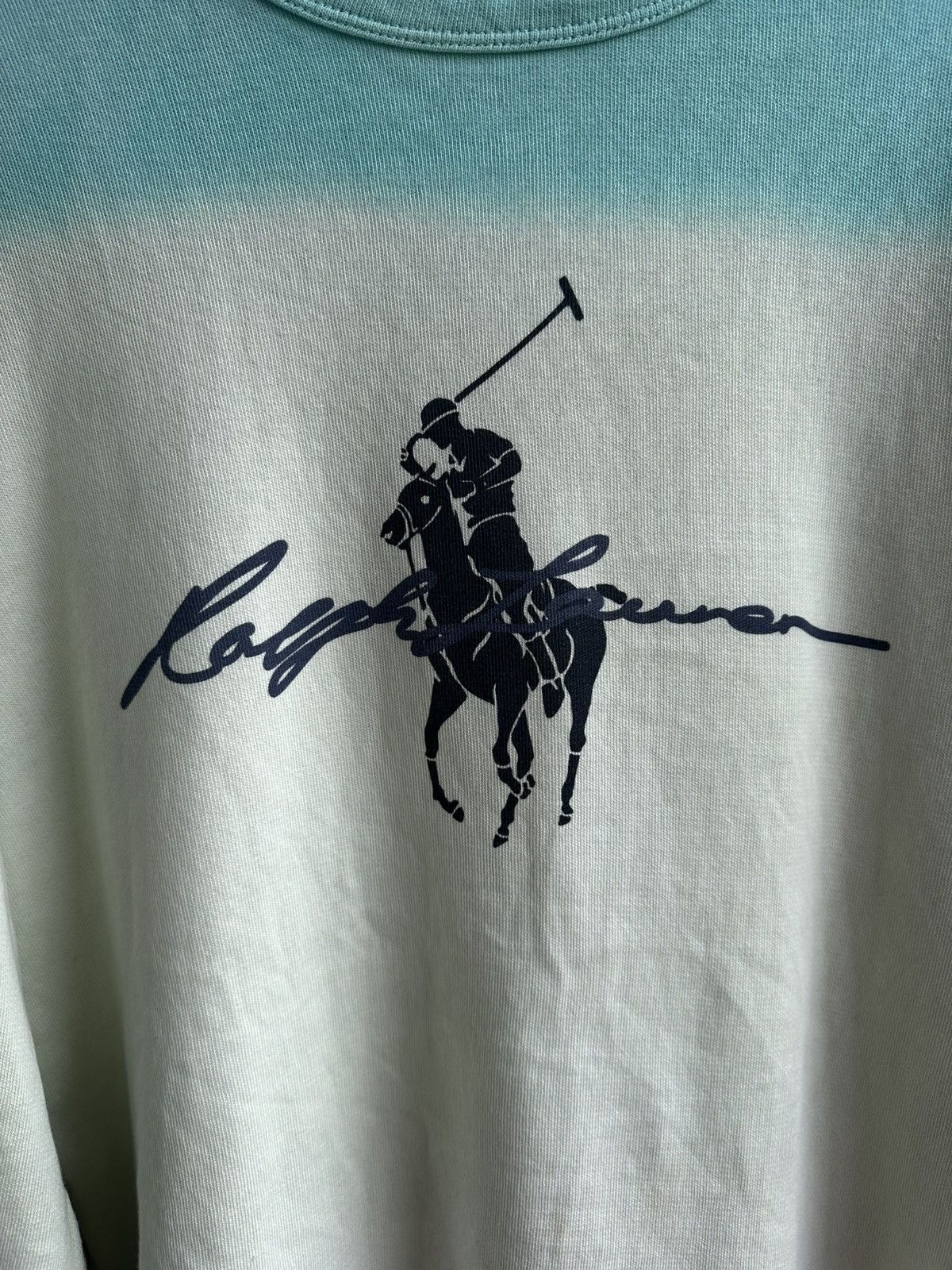 Polo Ralph Lauren Vintage Ralph Lauren Polo Sweatshirt Gradient Teal Ombre Size US XL / EU 56 / 4 - 3 Thumbnail