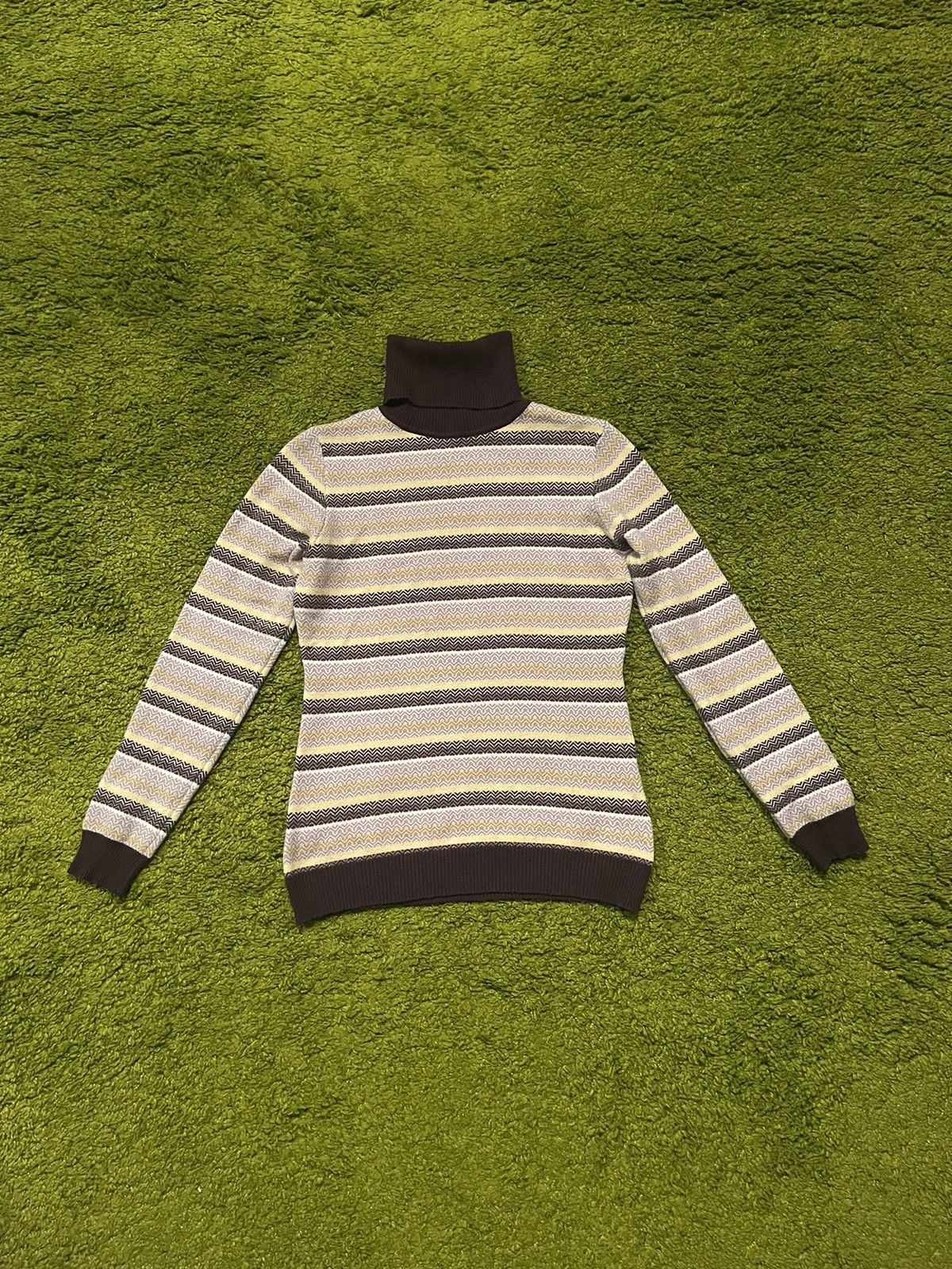 Designer × Missoni × Vintage Missoni 2000s vintage coloured striped turtleneck sweater Size S / US 4 / IT 40 - 1 Thumbnail