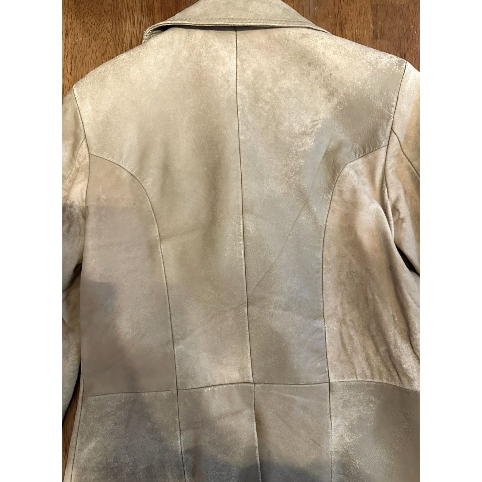 Doublet VINTAGE Women’s S/M Beige Suede Leather Jacket 80s Double Breasted Overcoat Size M / US 6-8 / IT 42-44 - 6 Thumbnail