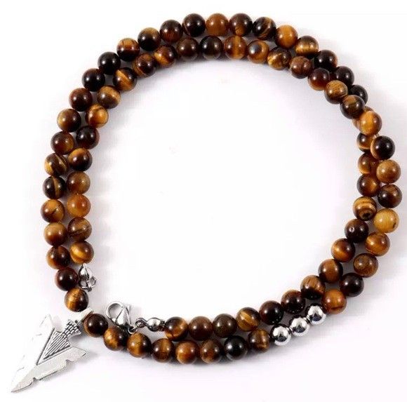 Other Men Arrow 6mm Brown Beaded Charm Necklace (S) Size ONE SIZE - 1 Preview