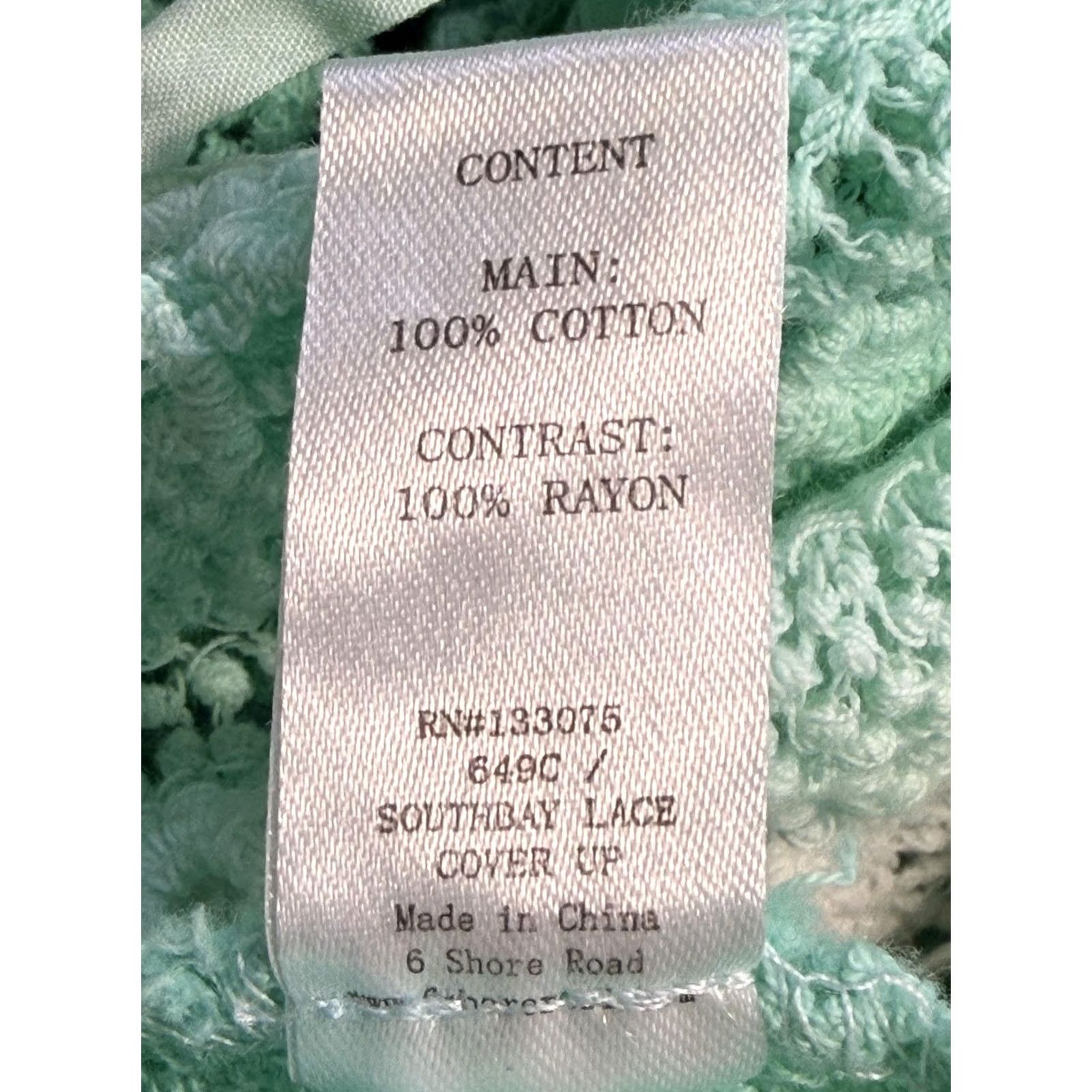 Vintage 6 Shore Road By Pooja Southbay Lace Cover Up Green Crochet Beach Womens Small Size ONE SIZE - 5 Thumbnail