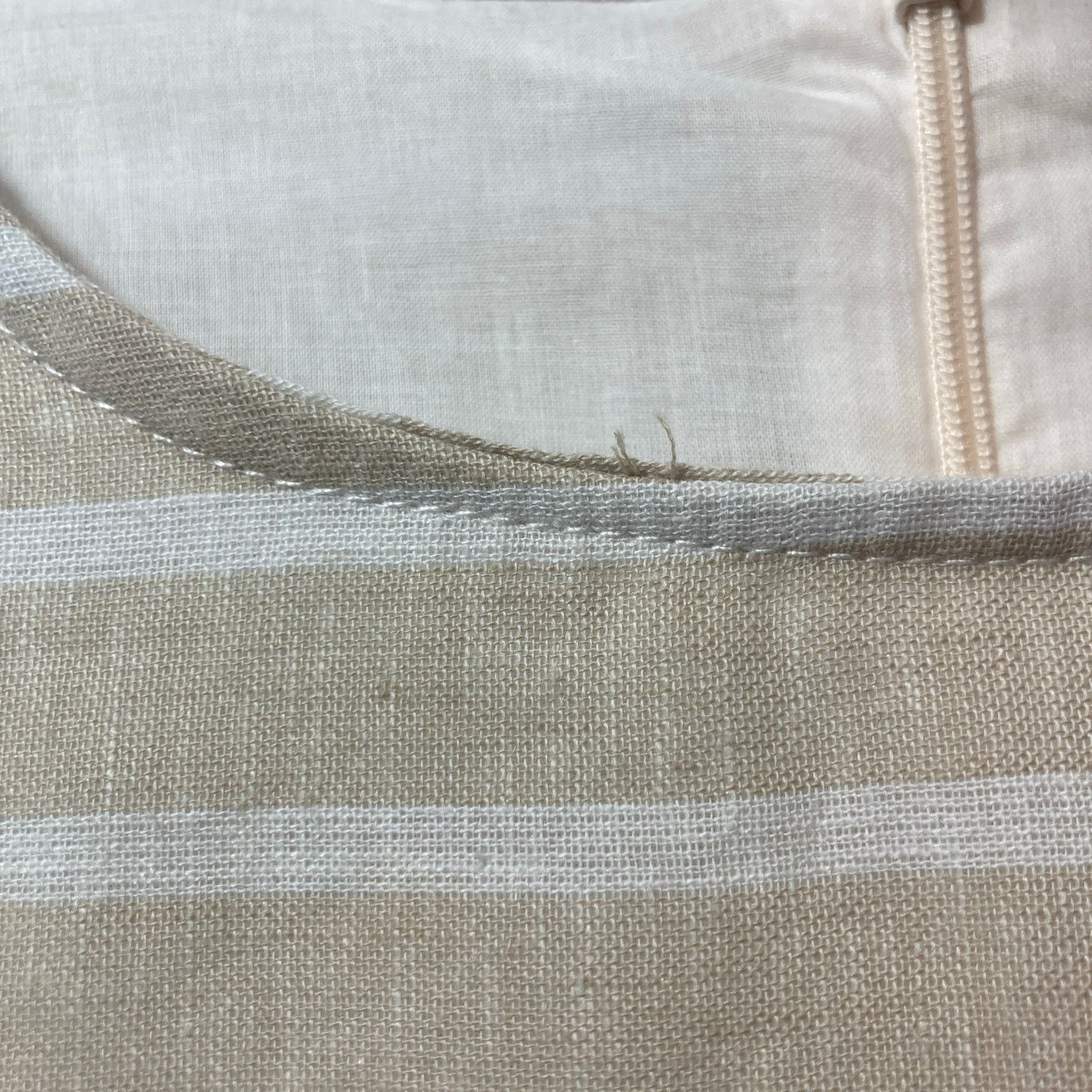 Other NWT BeachLunchLounge Linen Blend Tan White Stripes Dress Size L / US 10 / IT 46 - 6 Thumbnail