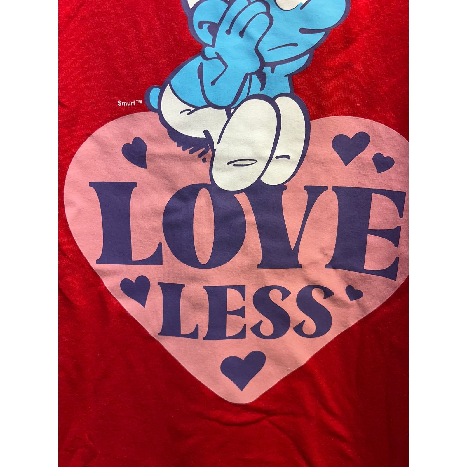 Vintage The Smurfs Shirt Loveless Love Less Red Graphic Tee Large Size US L / EU 52-54 / 3 - 4 Thumbnail