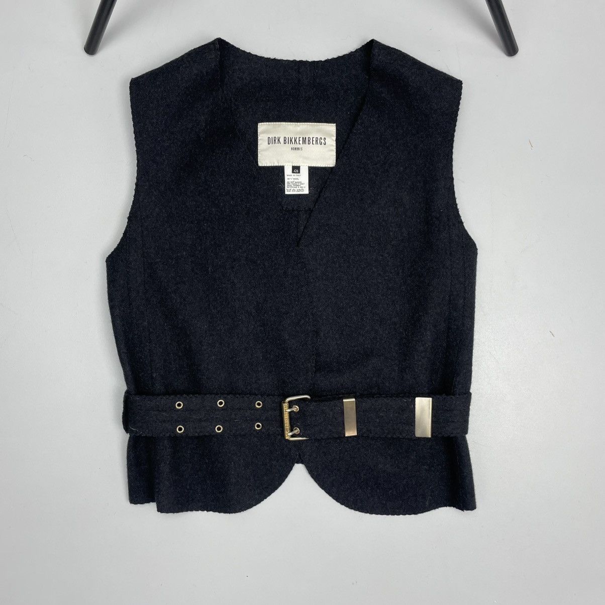 Dirk Bikkembergs Hommes Archive Wool Belted Vest