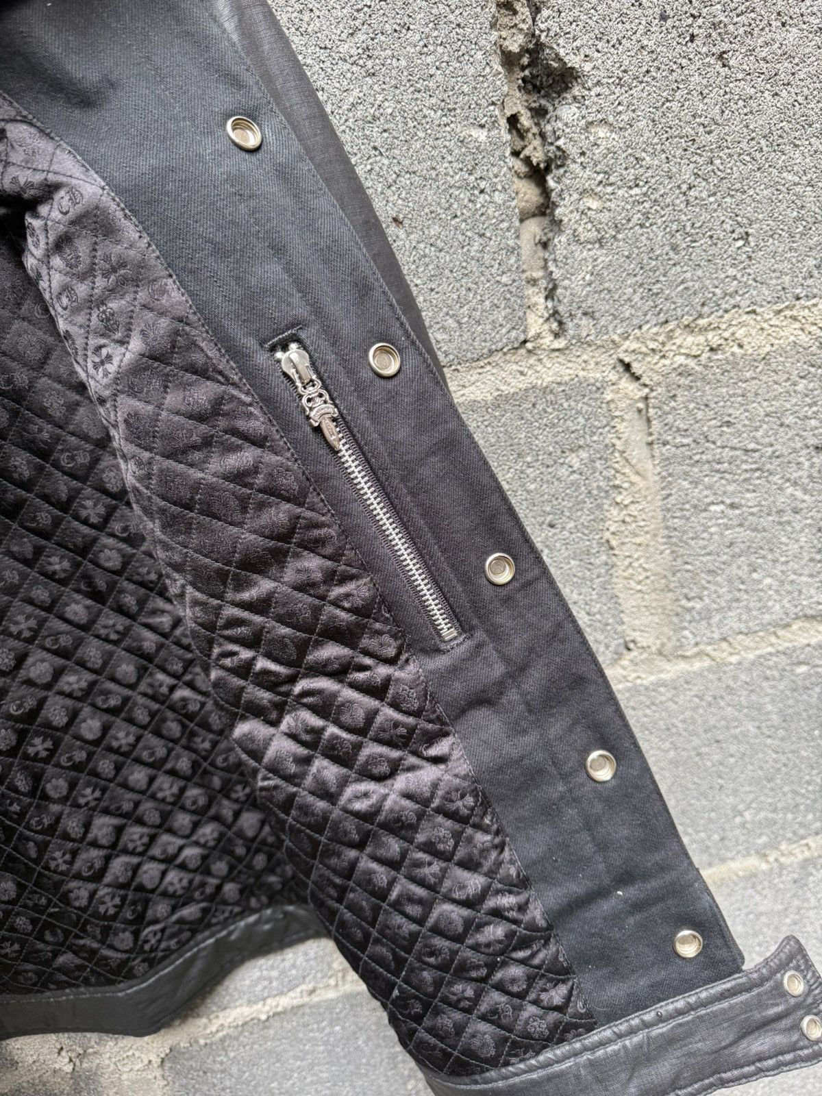Chrome Hearts Chrome Hearts Denim Jacket Leather Sleeves Size US M / EU 48-50 / 2 - 9 Thumbnail