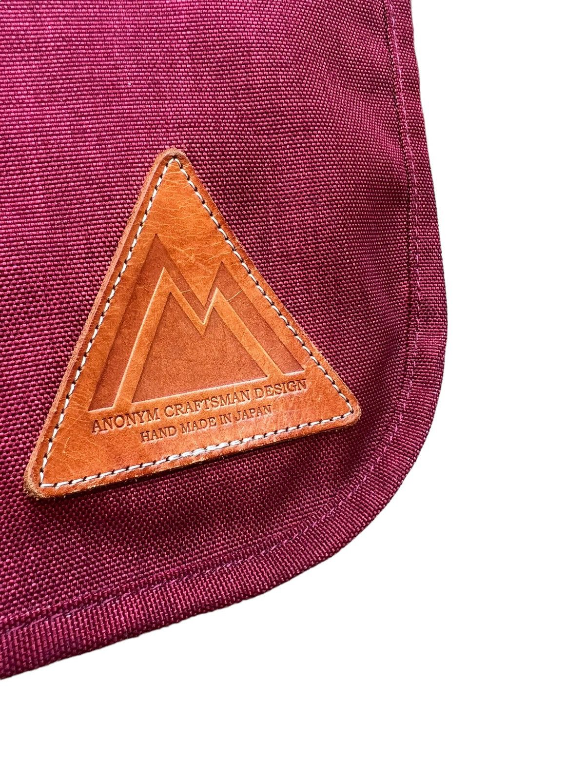 Vintage Anonym Japan Hand Made Nylon Leather Maroon Messenger Bag Size ONE SIZE - 11 Thumbnail