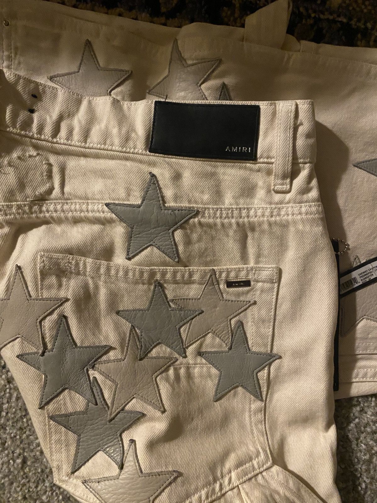 Amiri Chemist Leather Star Patch Double Knee Carpenter Pants Size US 32 / EU 48 - 9 Thumbnail