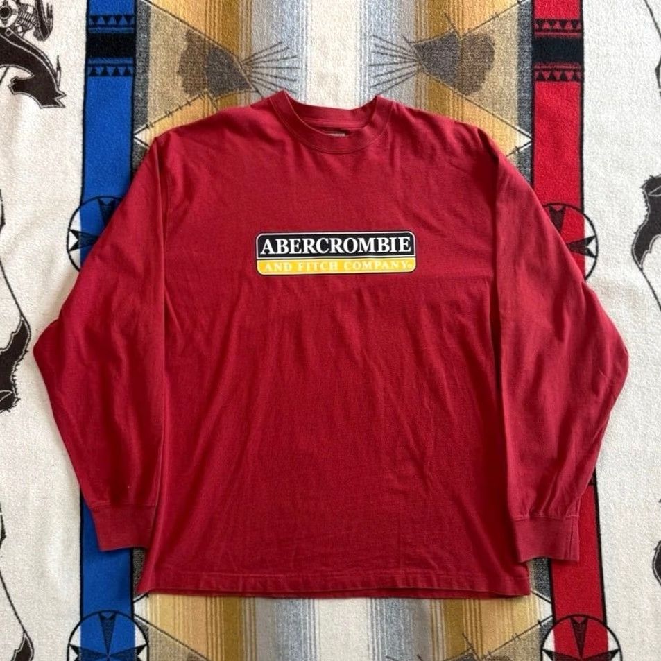 Abercrombie & Fitch VINTAGE Abercrombie & Fitch Long Sleeve T-Shirt 2XL Red Mens 90s Y2K Size US XXL / EU 58 / 5 - 2 Thumbnail