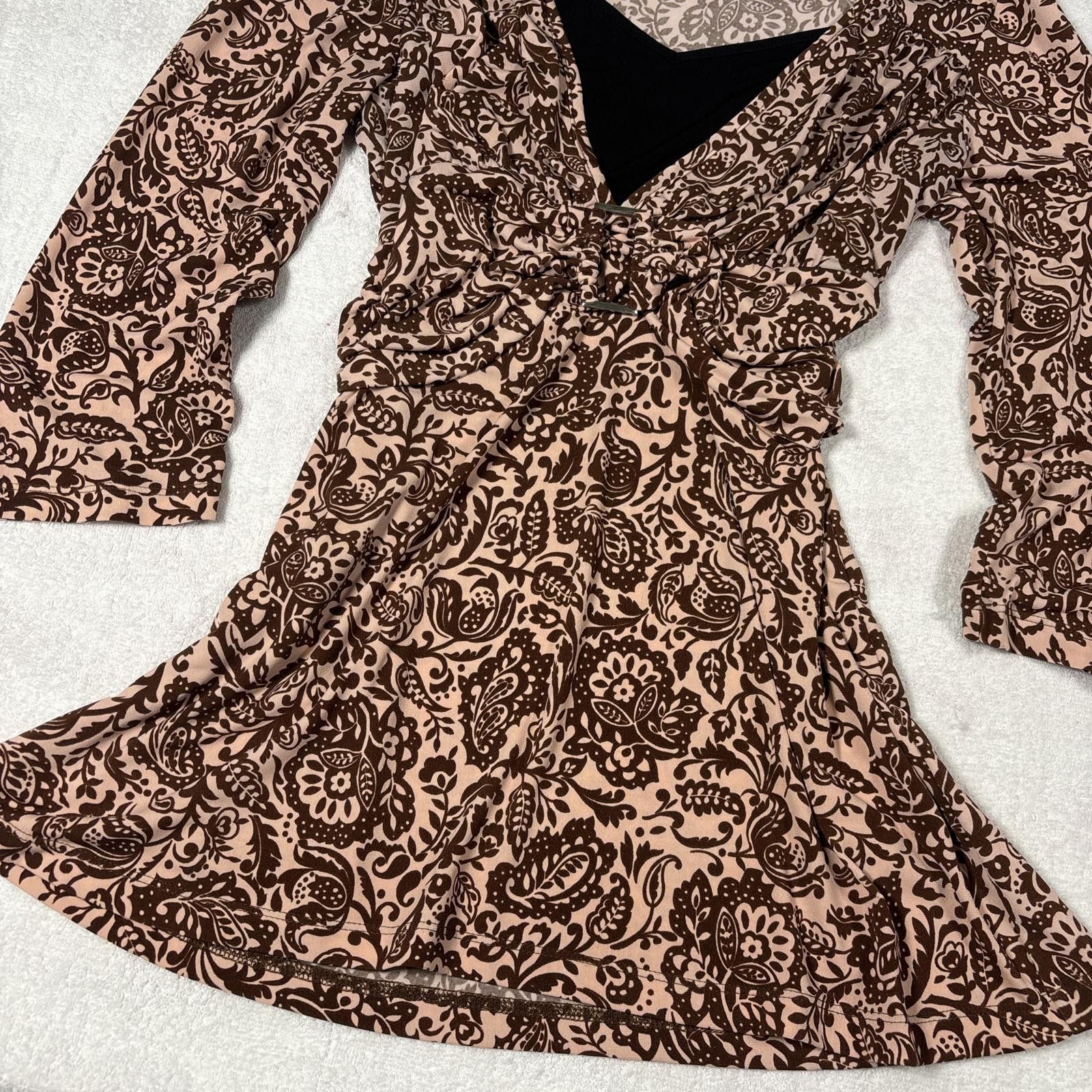 Other vintage office siren brown an pink blouse with ring detail Size L / US 10 / IT 46 - 1 Thumbnail