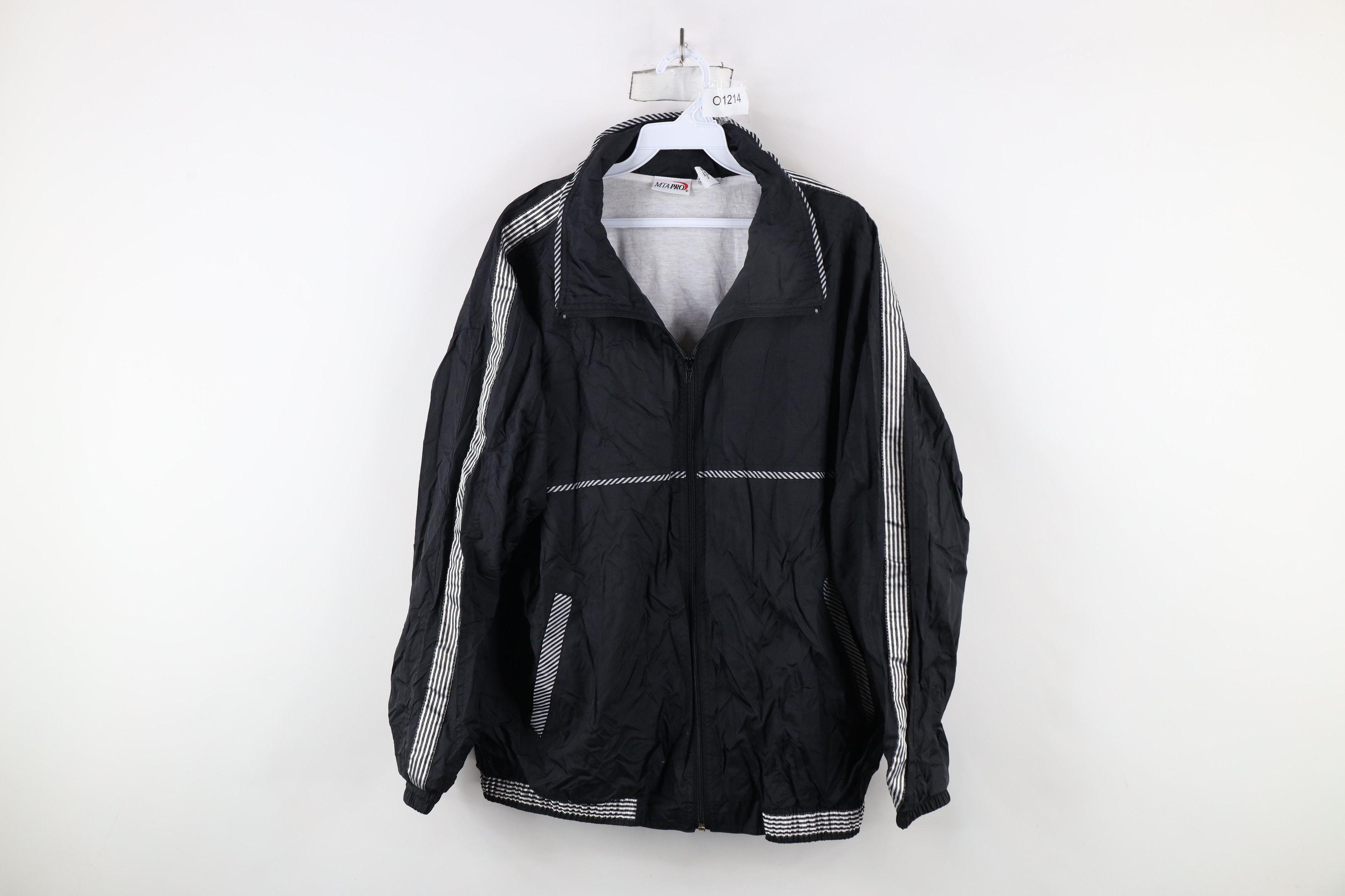 Vintage Vintage 90s Streetwear Full Zip Windbreaker Jacket Black Size XL / US 12-14 / IT 48-50 - 1 Thumbnail