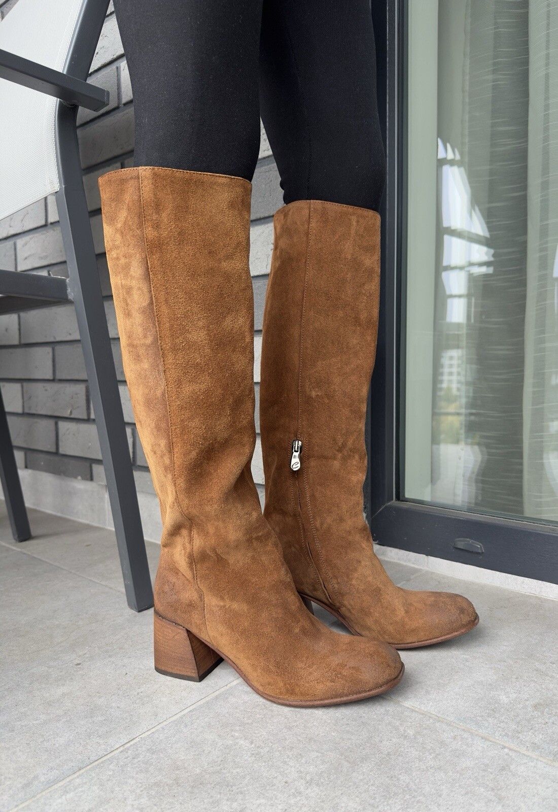 Vintage Crispiniano High Suede Leather Brown Heel Boots Size 38 Size US 5.5 / EU 38 - 6 Thumbnail