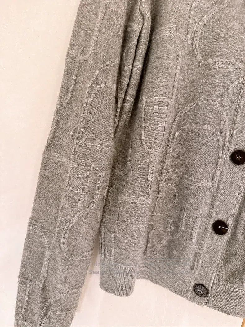 Hermes Hermes Jacquard Knit Grey Cardigan Size XS / US 0-2 / IT 36-38 - 4 Thumbnail