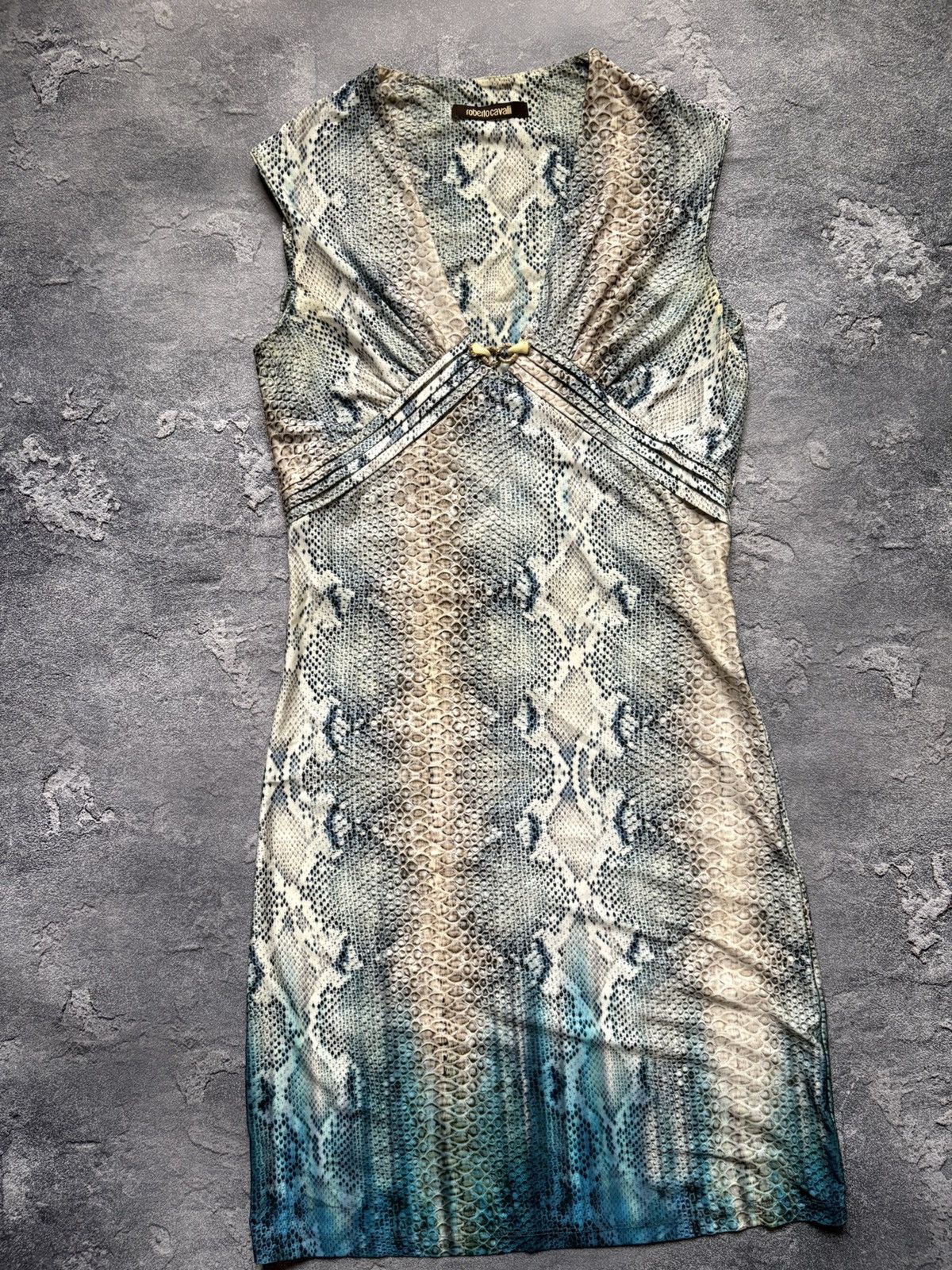 Roberto Cavalli Vintage Roberto Cavalli Luxury Snakeskin Pattern Dress Size L / US 10 / IT 46 - 3 Thumbnail