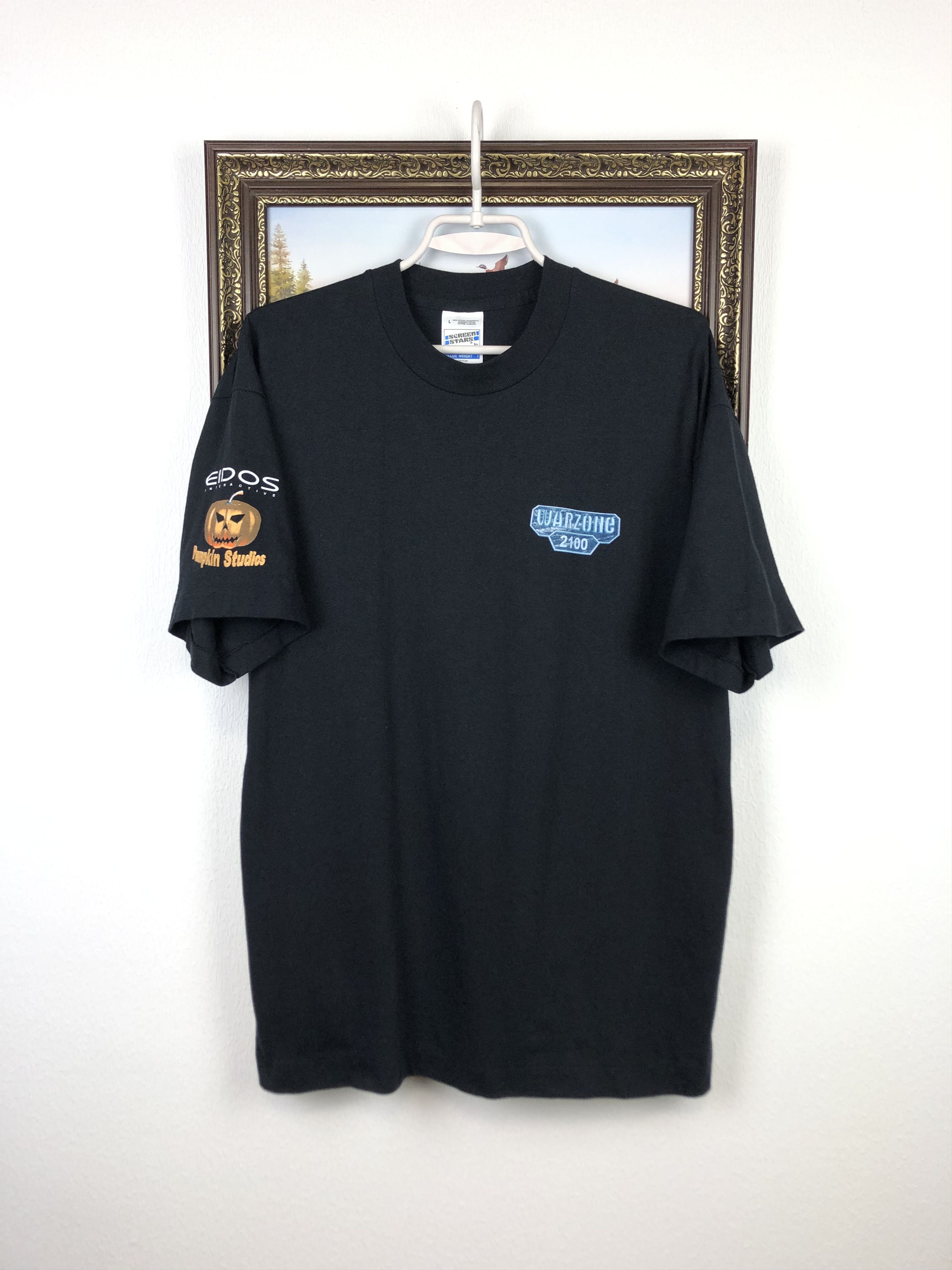 Vintage Vintage 90's Warzone Promo Game Shirt Tee Over Print Pumpkin Size US L / EU 52-54 / 3 - 3 Thumbnail