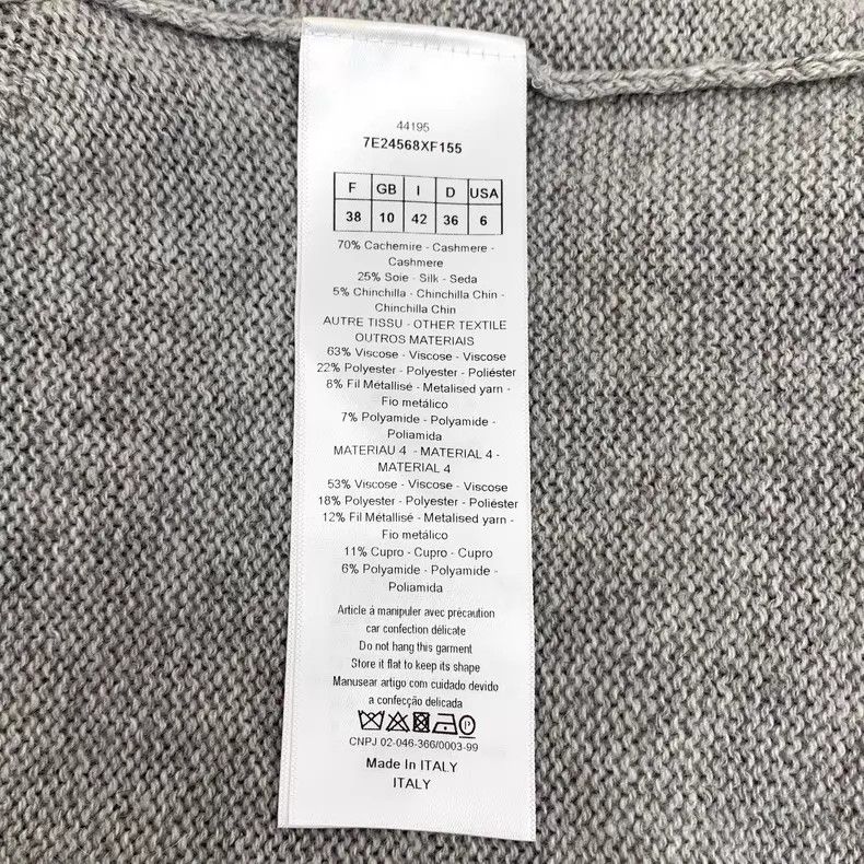 Dior Dior Gray star and moon pattern embroidered cashmere sweat Size XS / US 0-2 / IT 36-38 - 7 Thumbnail