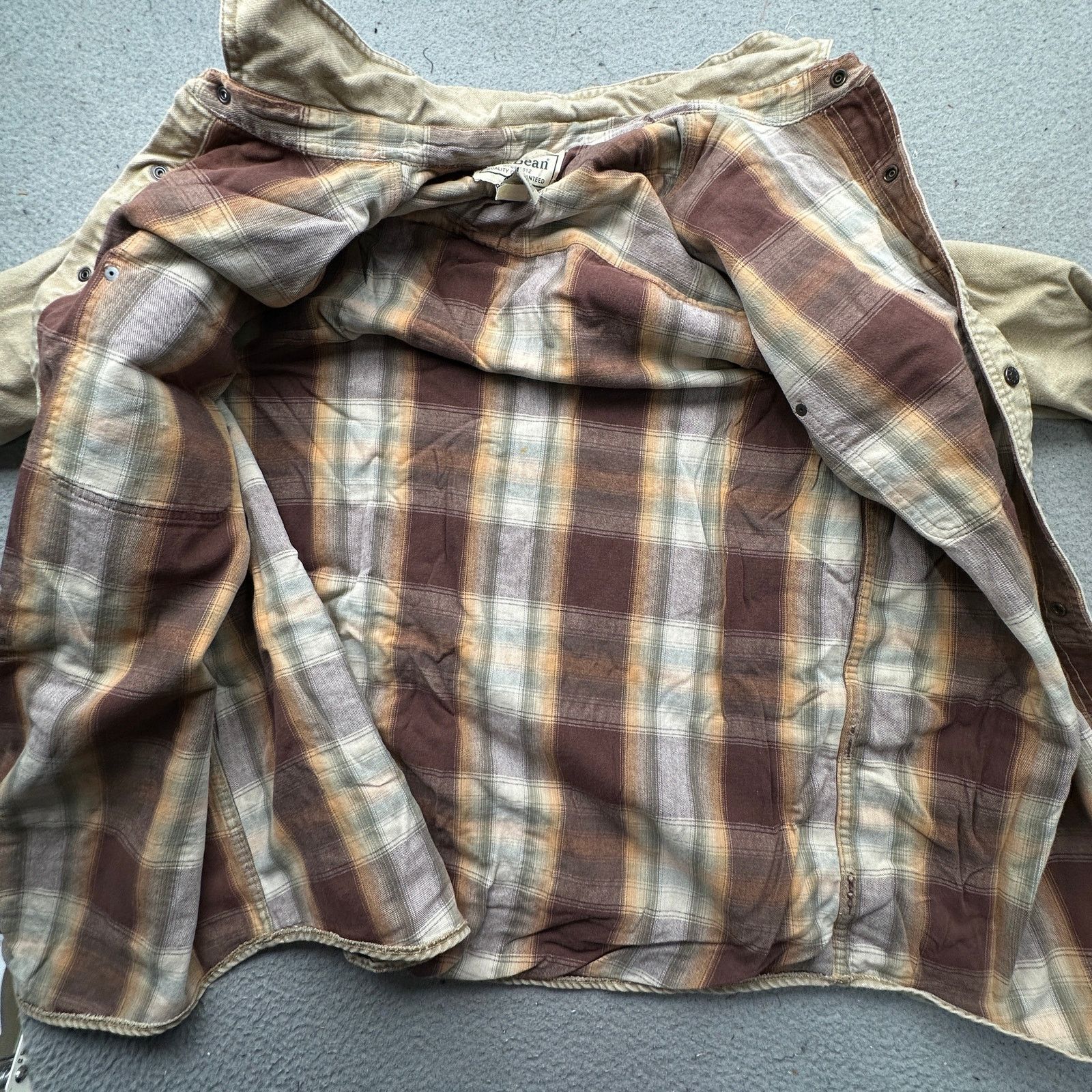 L.L. Bean LL Bean Flannel Lined Canvas Button Shirt Shacket Jacket XL Size US XL / EU 56 / 4 - 10 Thumbnail