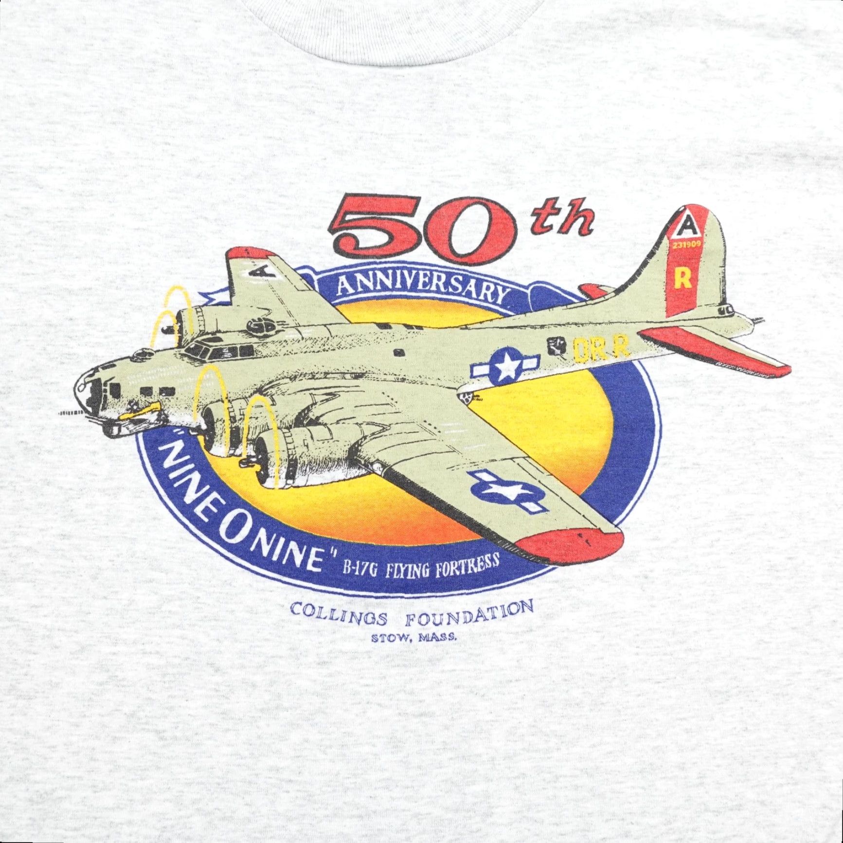 Fruit Of The Loom VINTAGE B-17 Flying Fortress Shirt Mens 2XL Gray 909 Bomber Plane Airplane 90s Size US XXL / EU 58 / 5 - 2 Thumbnail