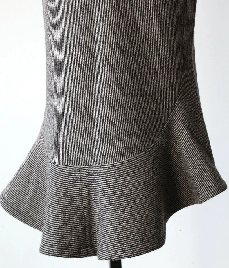 Yohji Yamamoto Yohji Yamamoto size 1 Striped woolen fishtail skirt Size 24" / US 00 / IT 34 - 5 Thumbnail