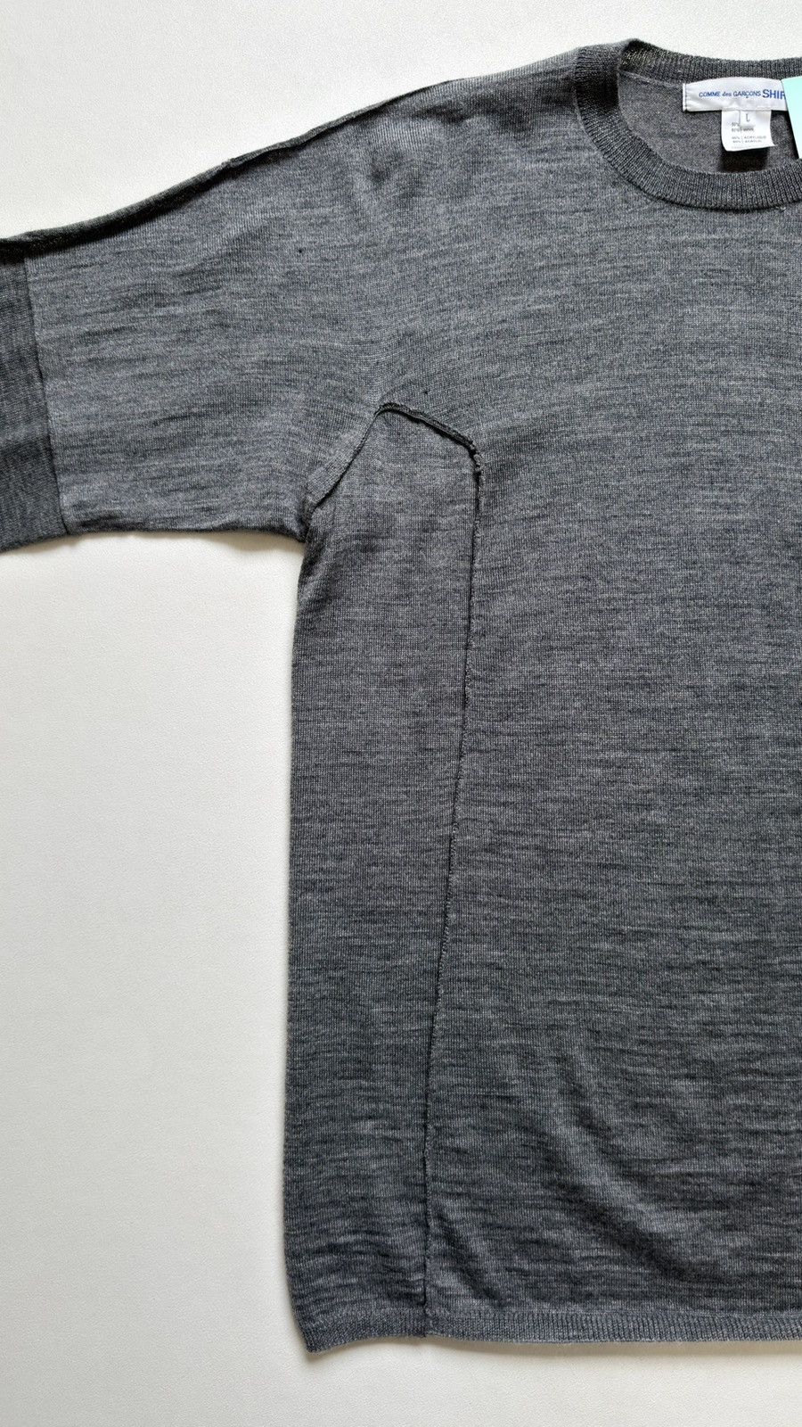 Comme des Garcons Gray Panelled Wool Sweater Size US M / EU 48-50 / 2 - 9 Thumbnail