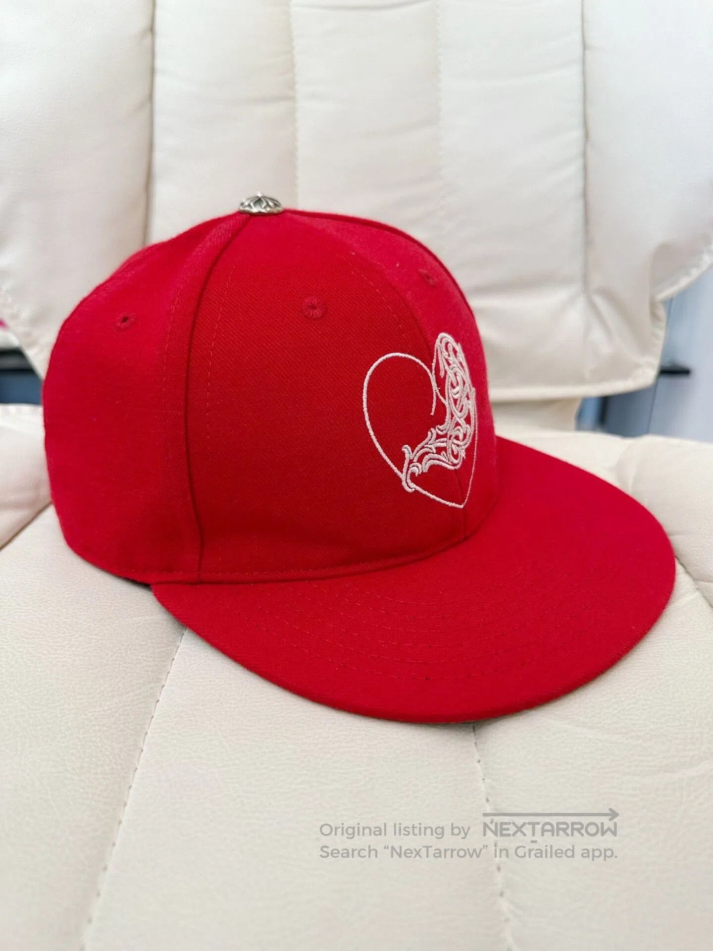 Chrome Hearts chrome hearts red heart embroidery baseball cap. Size ONE SIZE - 2 Thumbnail
