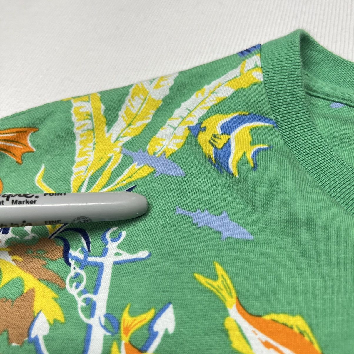 Polo Ralph Lauren Polo Ralph Lauren Tee Shirt Green Underwater Bear Fish Size US XXL / EU 58 / 5 - 10 Thumbnail