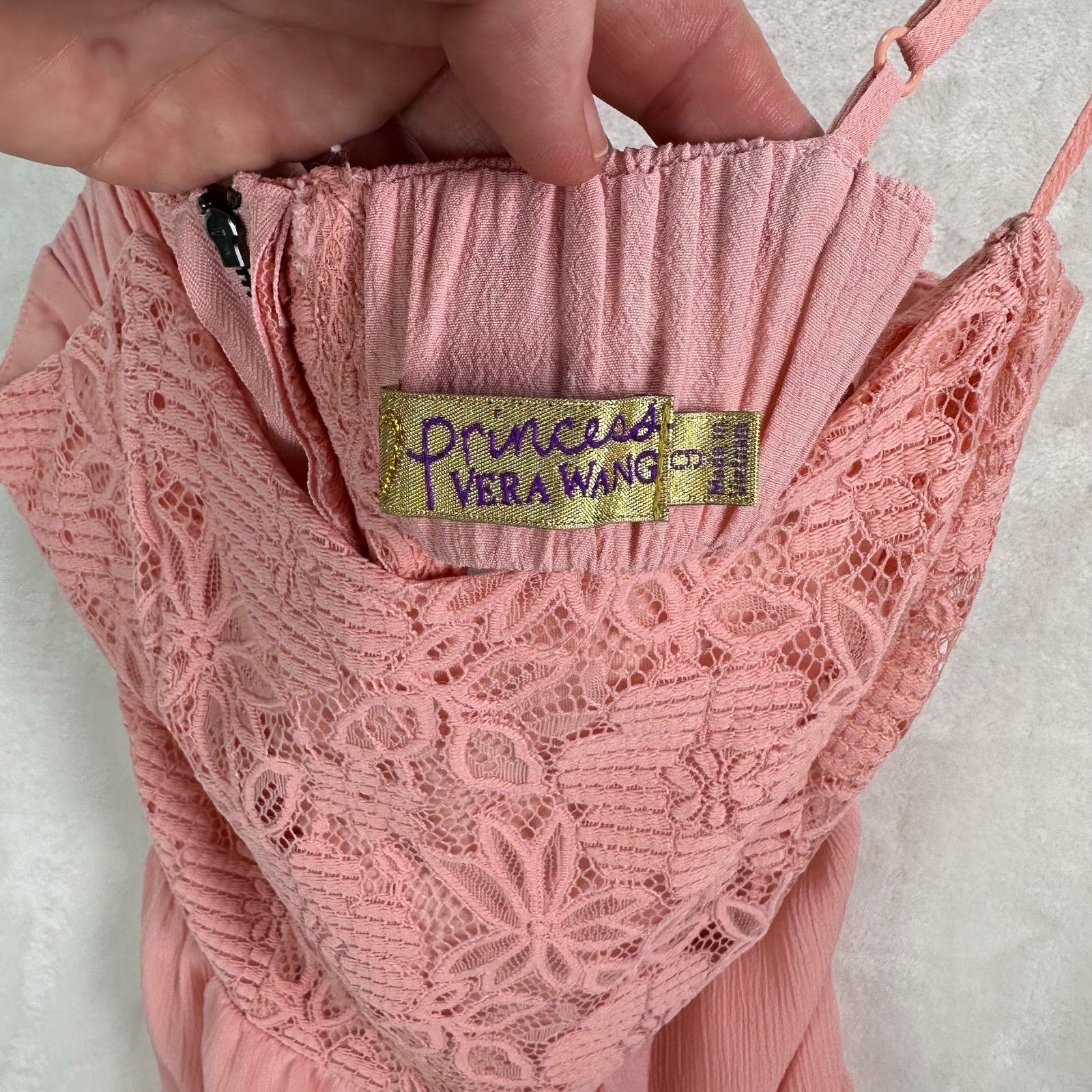 Vera Wang PRINCESS VERA Pink Lace Soft Dress Coquette Romantic Ballet Size S / US 4 / IT 40 - 11 Thumbnail