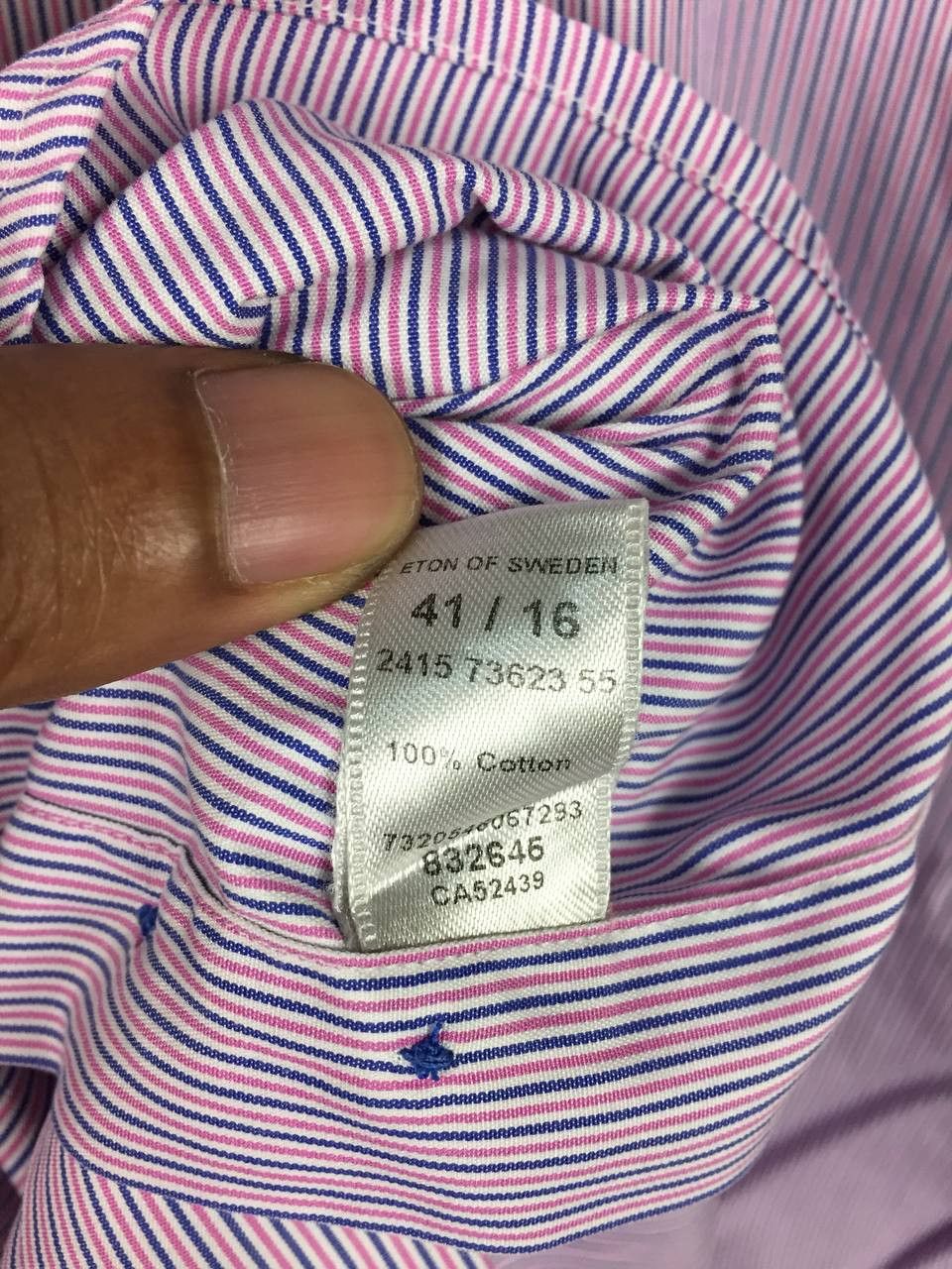Eton Eton of Sweden Striped Slim Fit Cutaway Collar Shirt Size US L / EU 52-54 / 3 - 14 Thumbnail