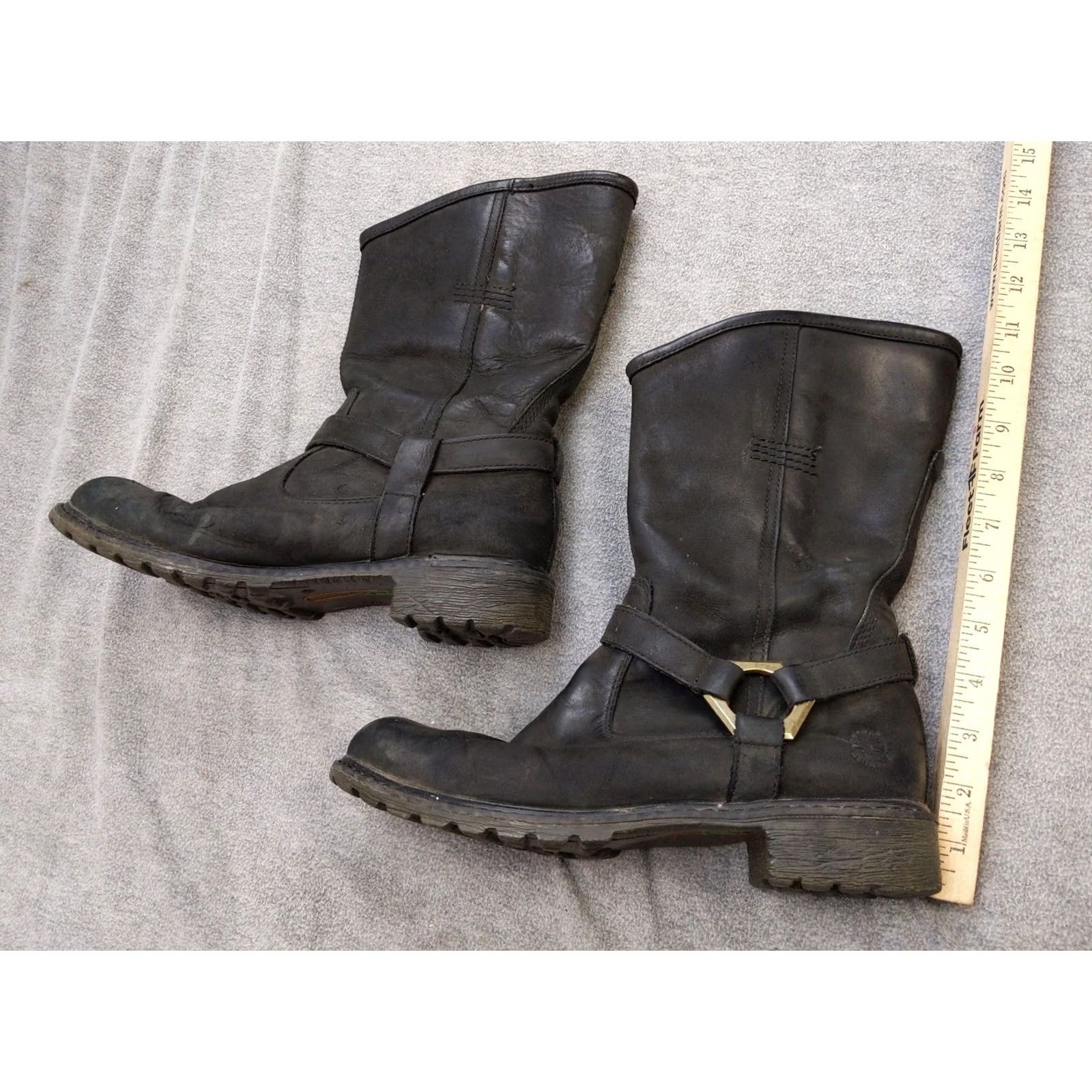 Timberland Timberland Womens Boots 9 Black Leather Mid-Calf Biker Pull On 8604A Size US 9 / IT 39 - 2 Thumbnail