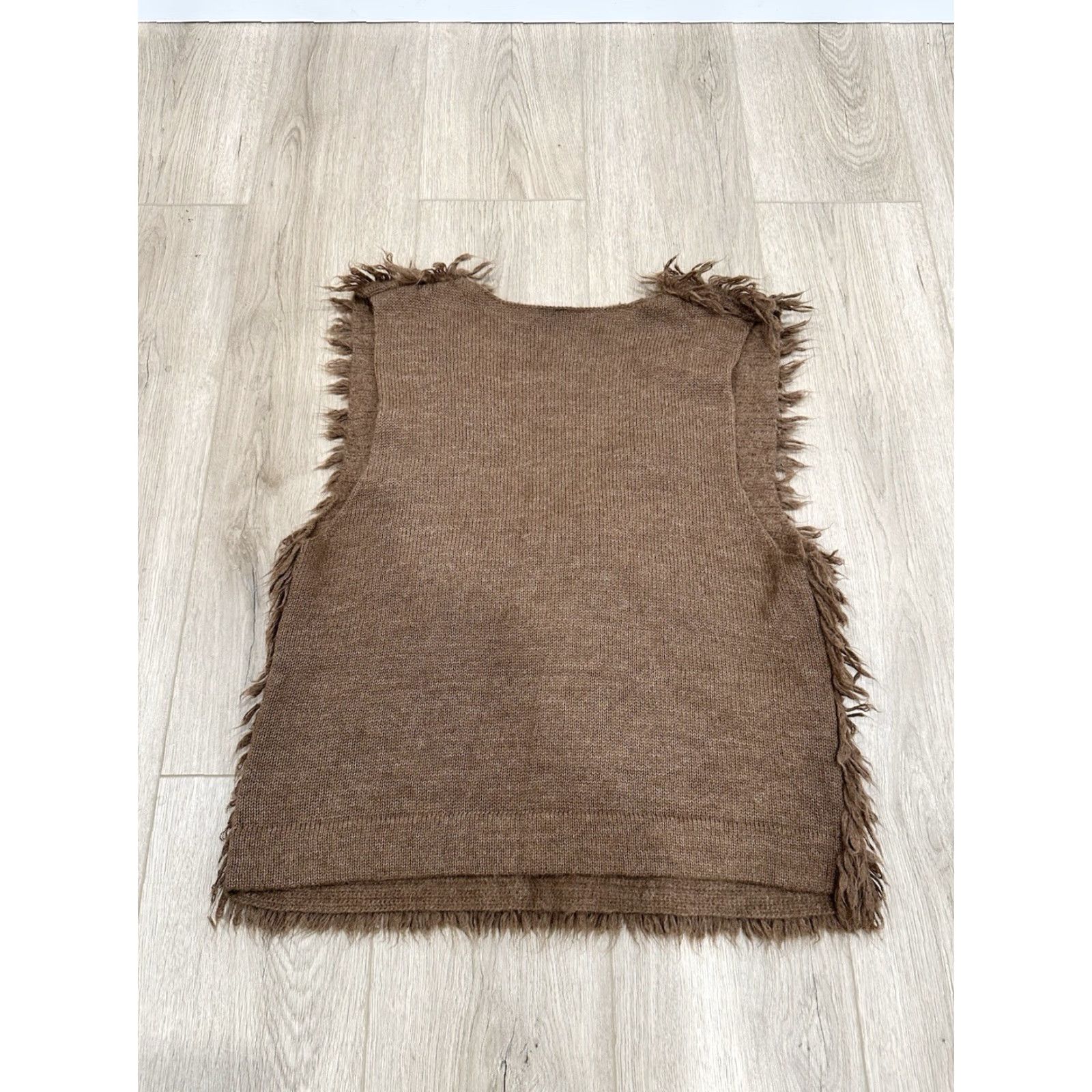 Vintage A DETACHER Sweater Vest Shirt Bohemian Alpaca Brown Sleeveless Size S Women Size S / US 4 / IT 40 - 7 Thumbnail