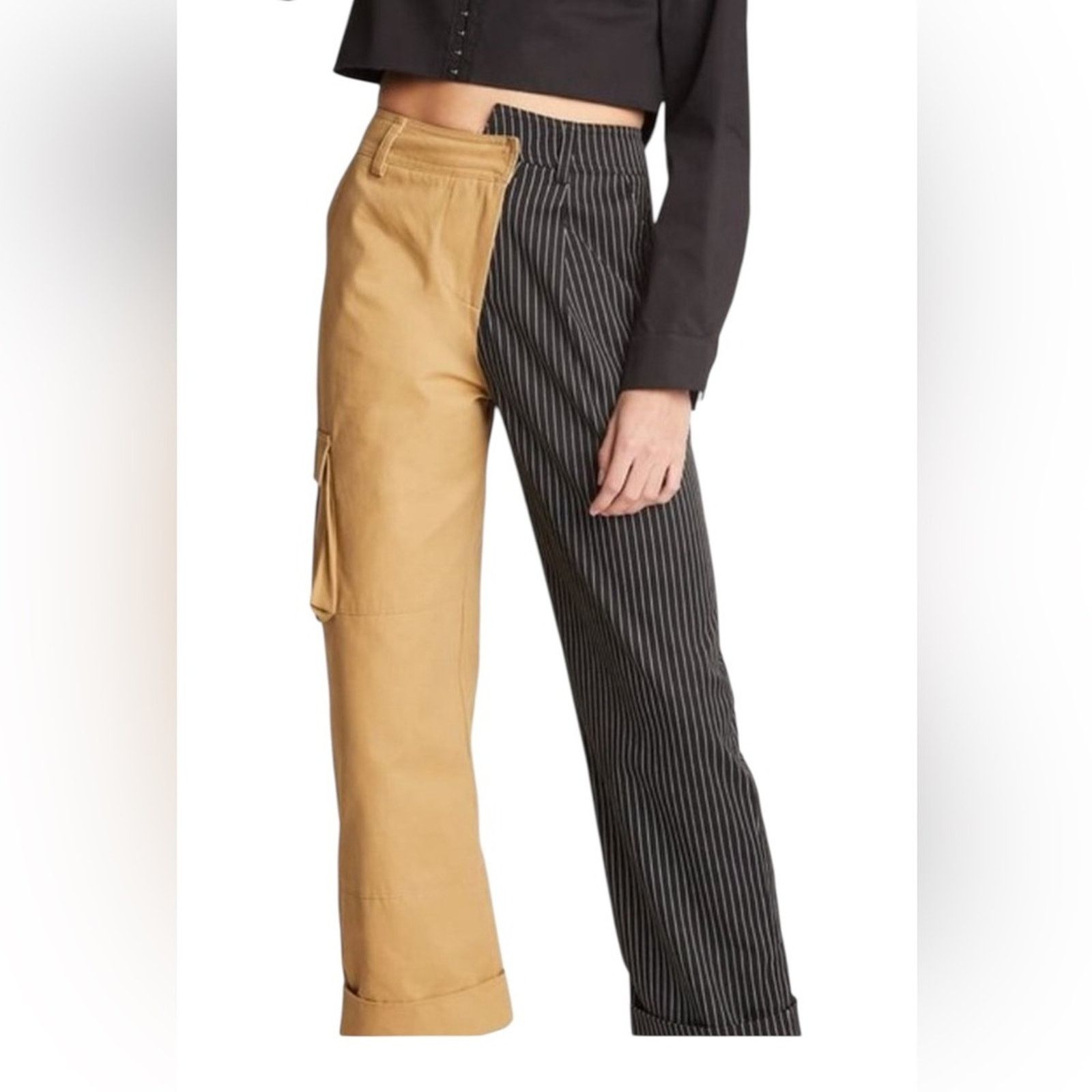 Other Choosy Night & Day Brown Dark Pinstriped Pants Cotton NWT 4 Size 27" / US 4 / IT 40 - 2 Thumbnail