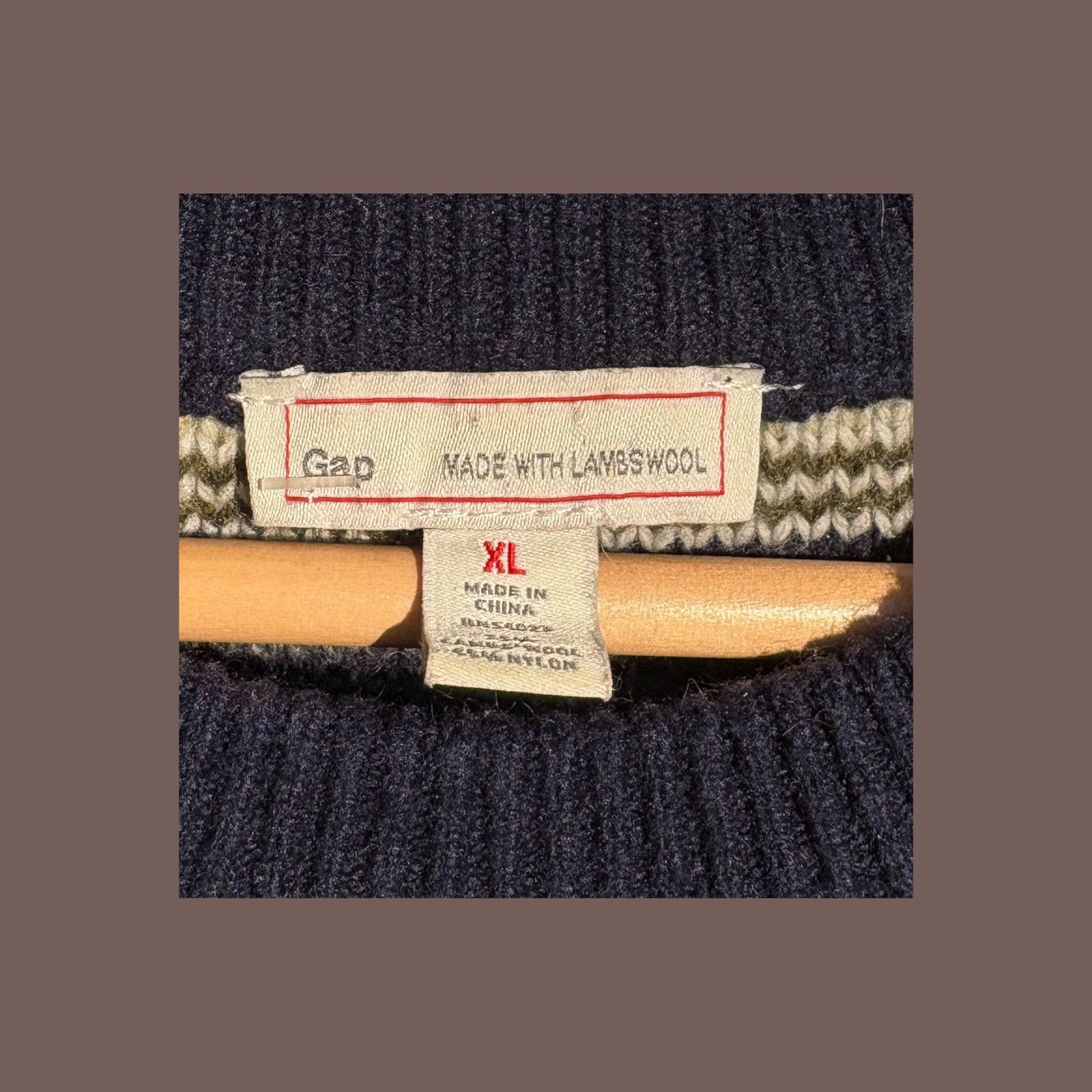 Gap VTG Striped Sweater | Gap Lambswool Blue | Normcore Size US XL / EU 56 / 4 - 2 Thumbnail