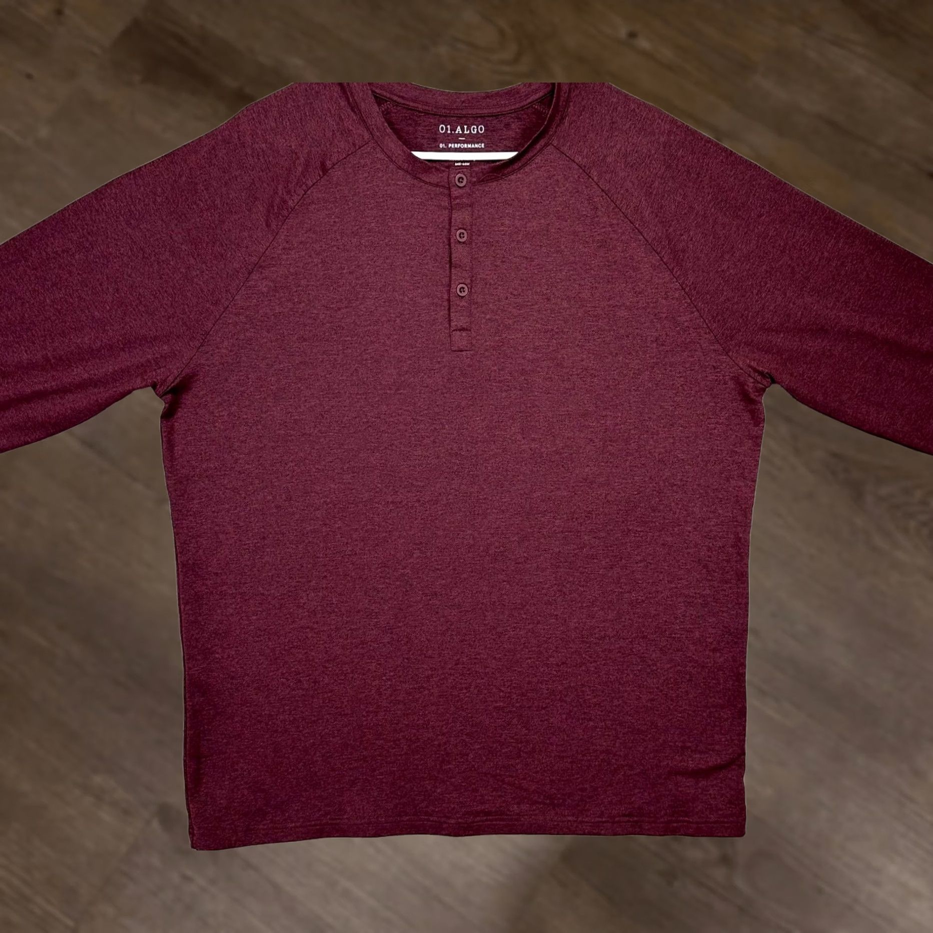 Vintage Algo Henley Pullover Sweatshirt Mens XL Maroon Red 1/4 Button Long Sleeve Athletic Breathable Casual Outdoor Walking Shirt Size US XL / EU 56 / 4 - 1 Thumbnail