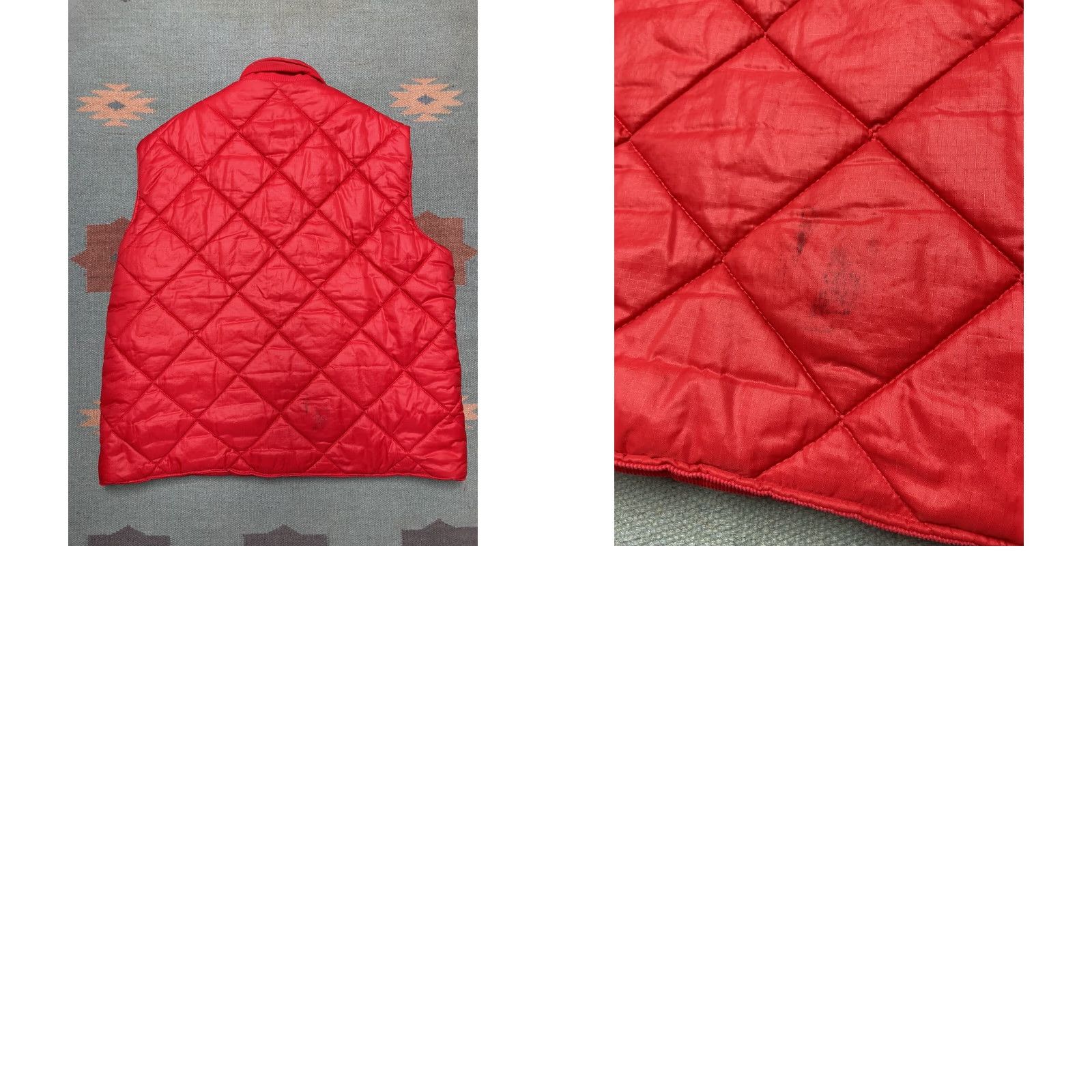 Vintage VINTAGE Quilted insulated puffer vest Down corduroy lined red button snap 80s XL Men Vest Size US XL / EU 56 / 4 - 8 Thumbnail