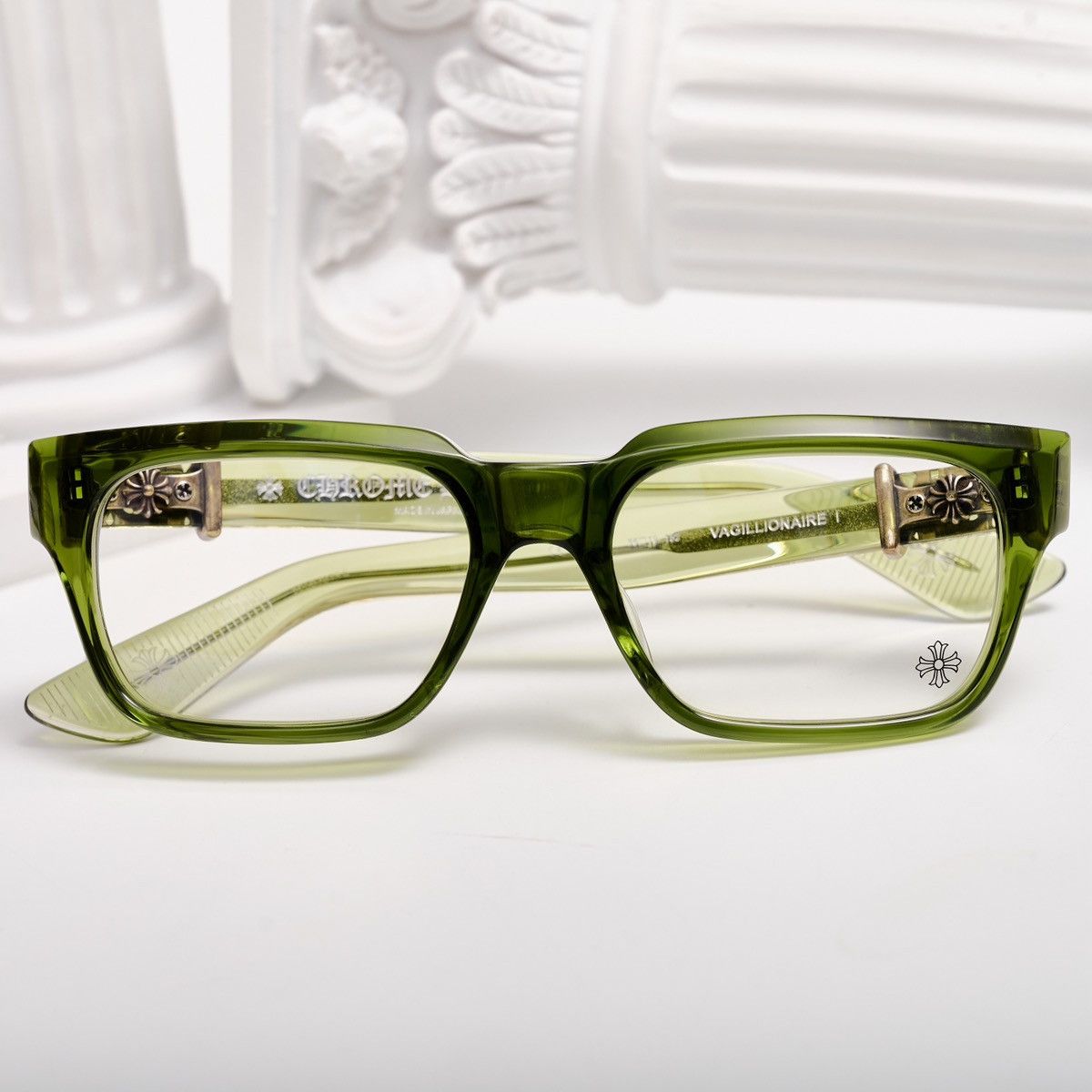 Chrome Hearts CHROME HEARTS VAGILLIONAIRE I DARK OLIVE GLASSES Size ONE SIZE - 6 Thumbnail