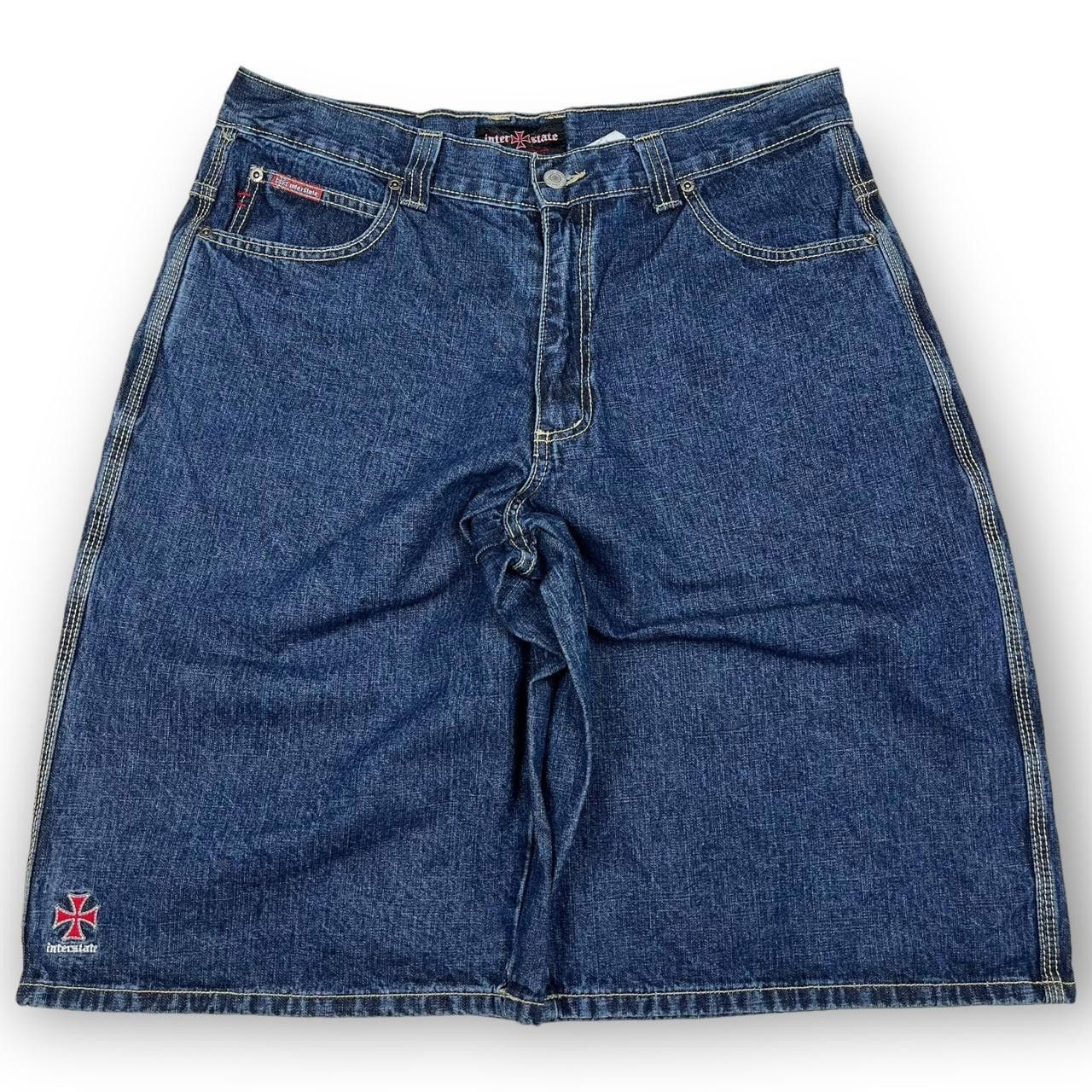 パンツ interstate Baggy denim shorts 90s 00s 90s Interstate Baggy Denim Shorts Size 44 Embroidered Logo