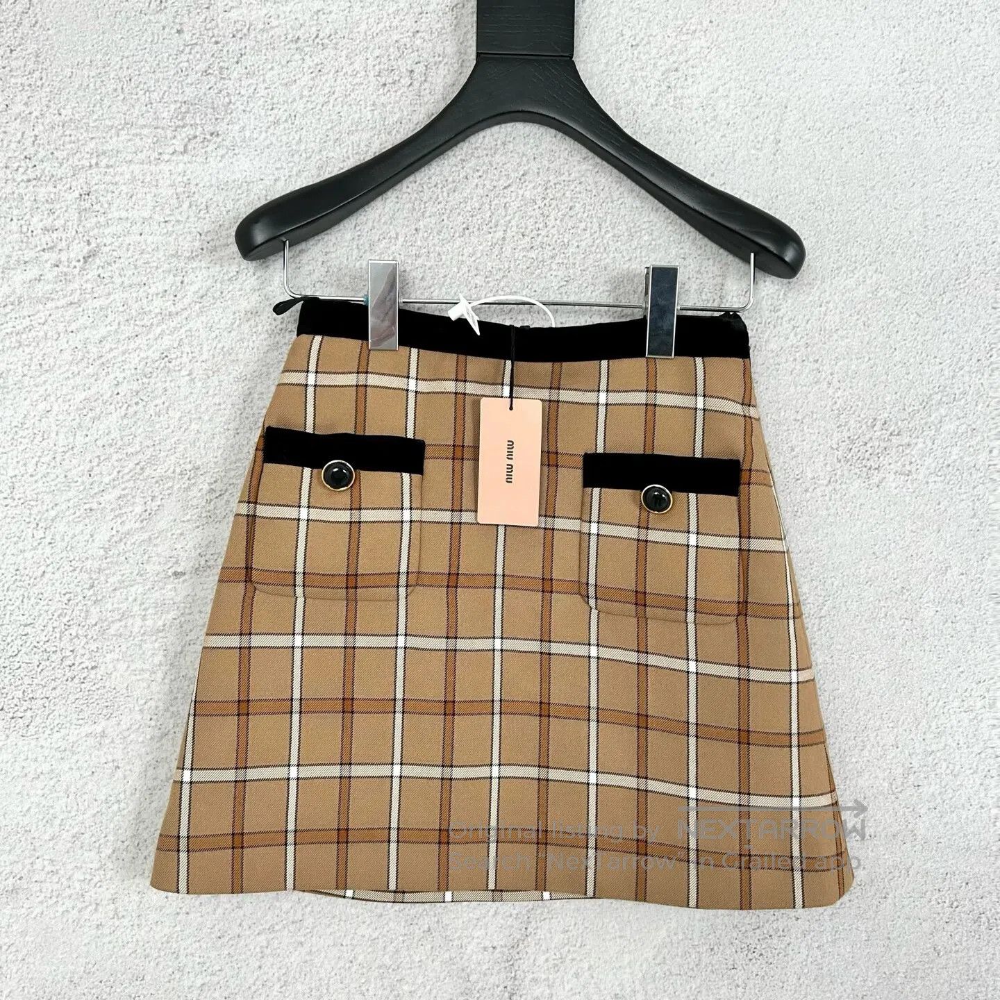 Miu Miu Miu Miu Checkered pattern interface bag with buttoned skir Size 37" - 1 Thumbnail