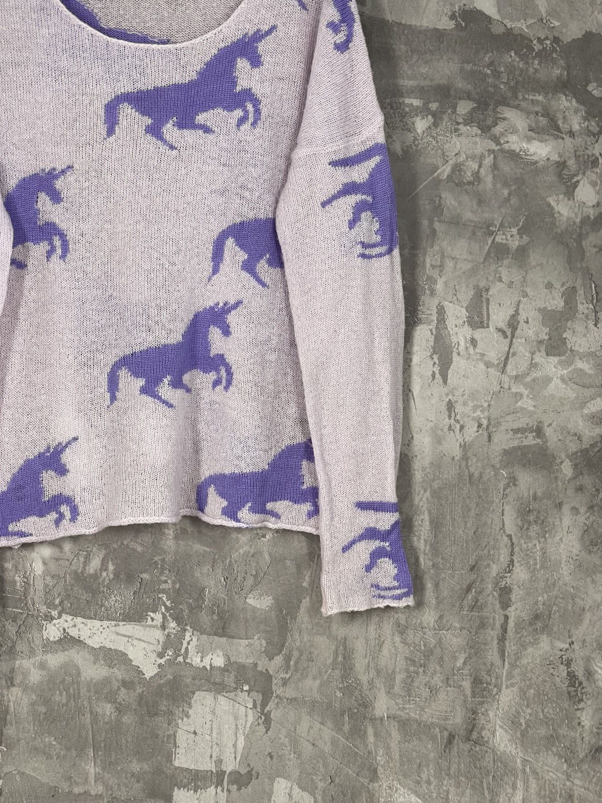 Drop Dead Clothing × Japanese Brand AVANT GARDE Y2K UNICORN PURPLE DROP DEAD KNIT SWEATER Size M / US 6-8 / IT 42-44 - 6 Thumbnail