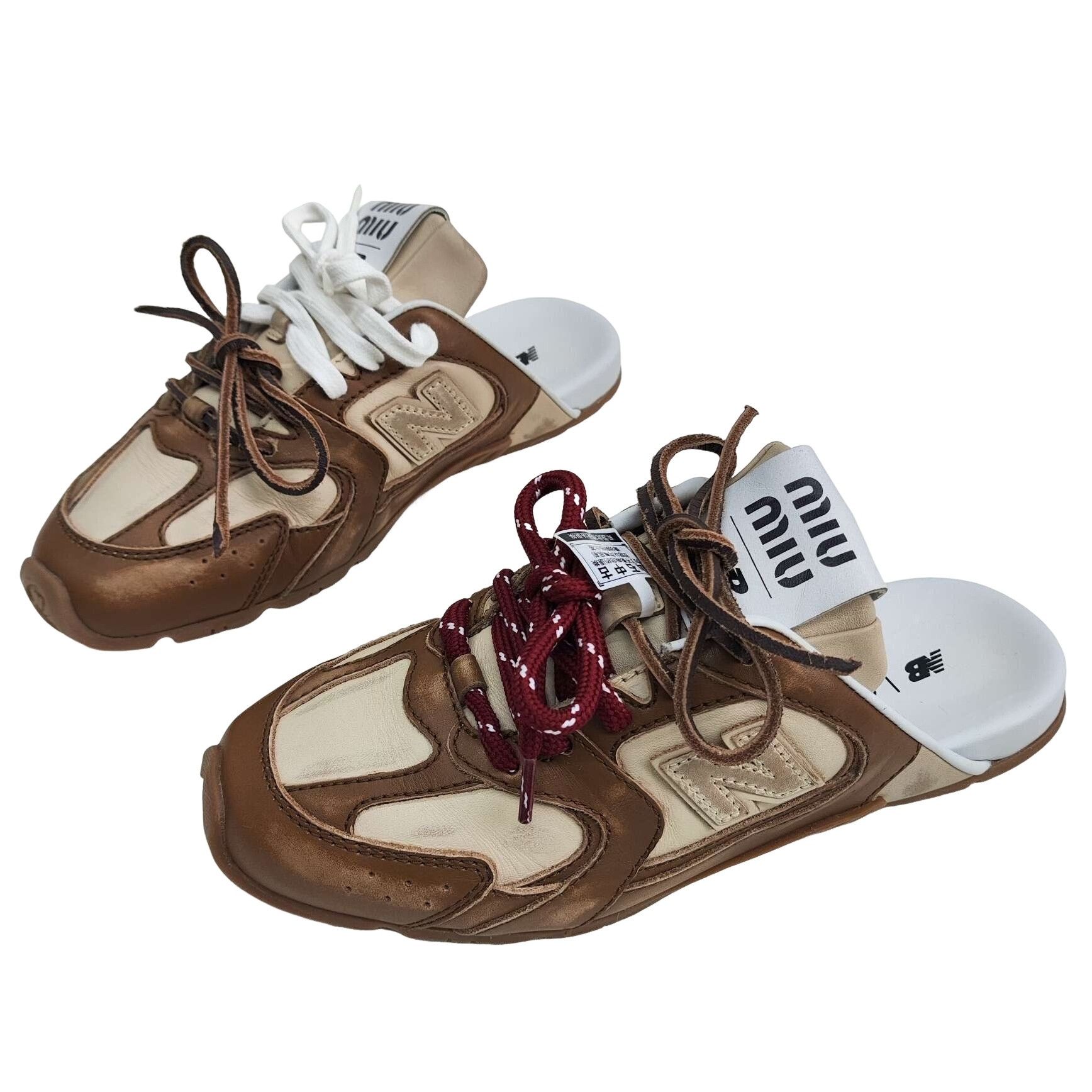 Miu Miu × New Balance Miu Miu x New Balance Leather Mules Size 36 Size US 6 / IT 36 - 1 Thumbnail