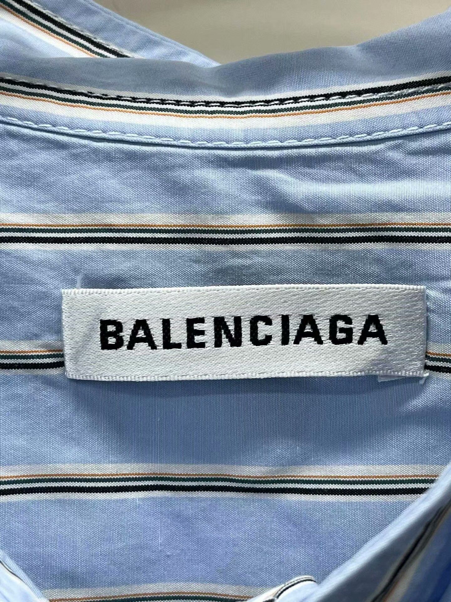 Balenciaga balenciaga blue striped logo long shirt Size US S / EU 44-46 / 1 - 3 Thumbnail