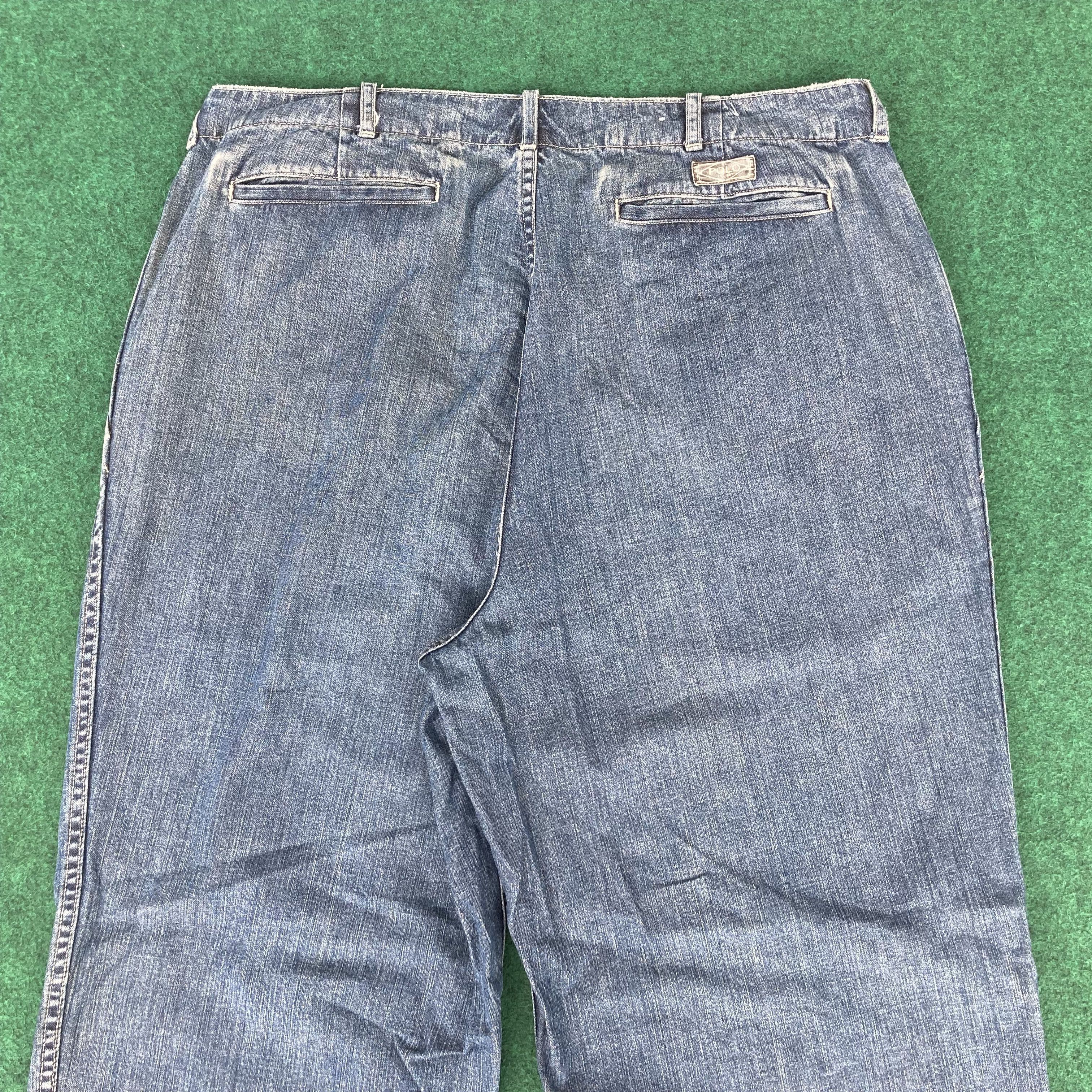 Polo Ralph Lauren × Vintage Vtg Polo By Ralph Lauren Denim Trouser Baggy 90s Jeans Size US 36 / EU 52 - 10 Thumbnail