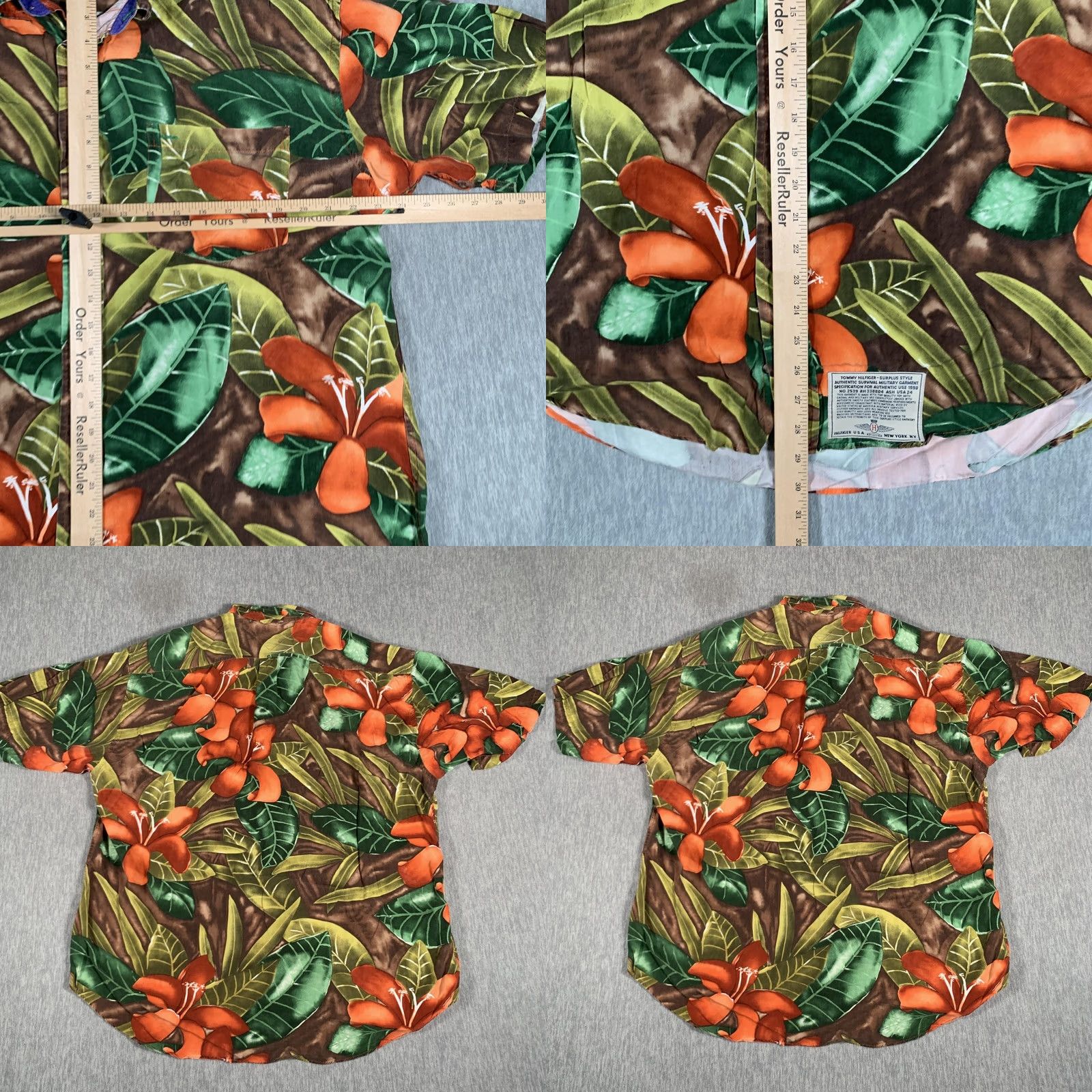 Tommy Hilfiger VINTAGE Tommy Hilfiger Shirt Mens Large Hawaiian Rayon Floral 1990s Size US L / EU 52-54 / 3 - 8 Thumbnail